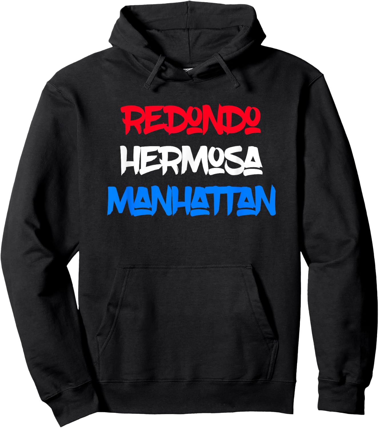 Redondo Beach, Hermosa Beach, Manhattan Beach Graphic Design Hoodie - Hoodie | Black