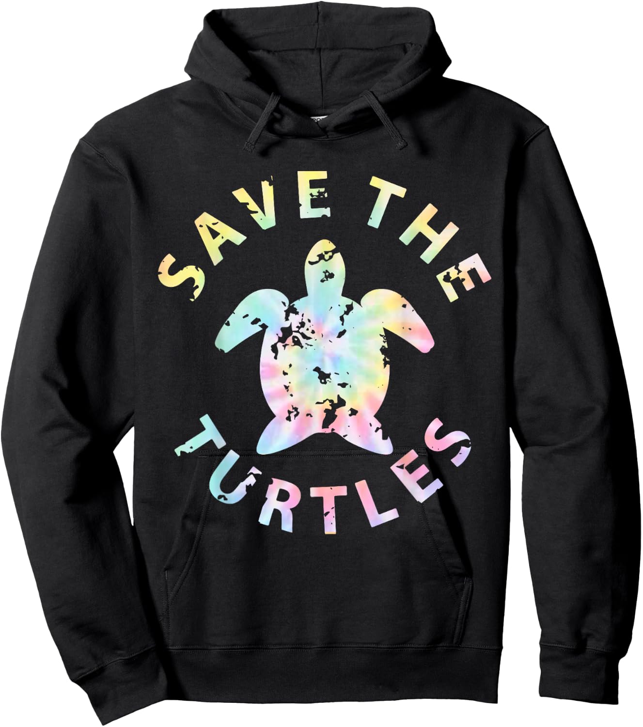 Save The Turtles Tie Dye Hoodie - Hoodie | Black