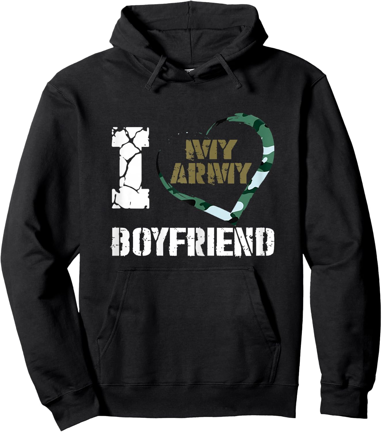 I Love My Army Boyfriend T Shirt - Proud Military Hoodie - Hoodie | Black