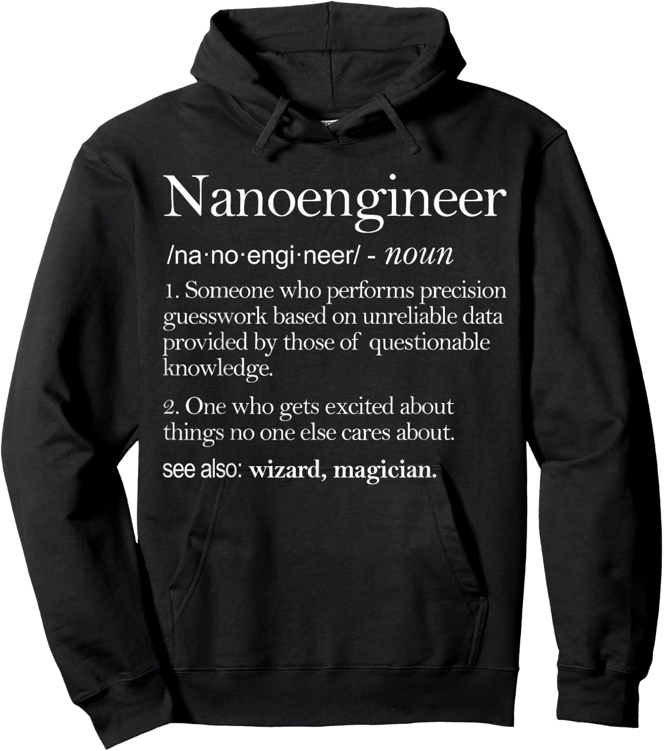 Nano Engineer Definition Apparel, Nano Engineering Hoodie - Hoodie | Black