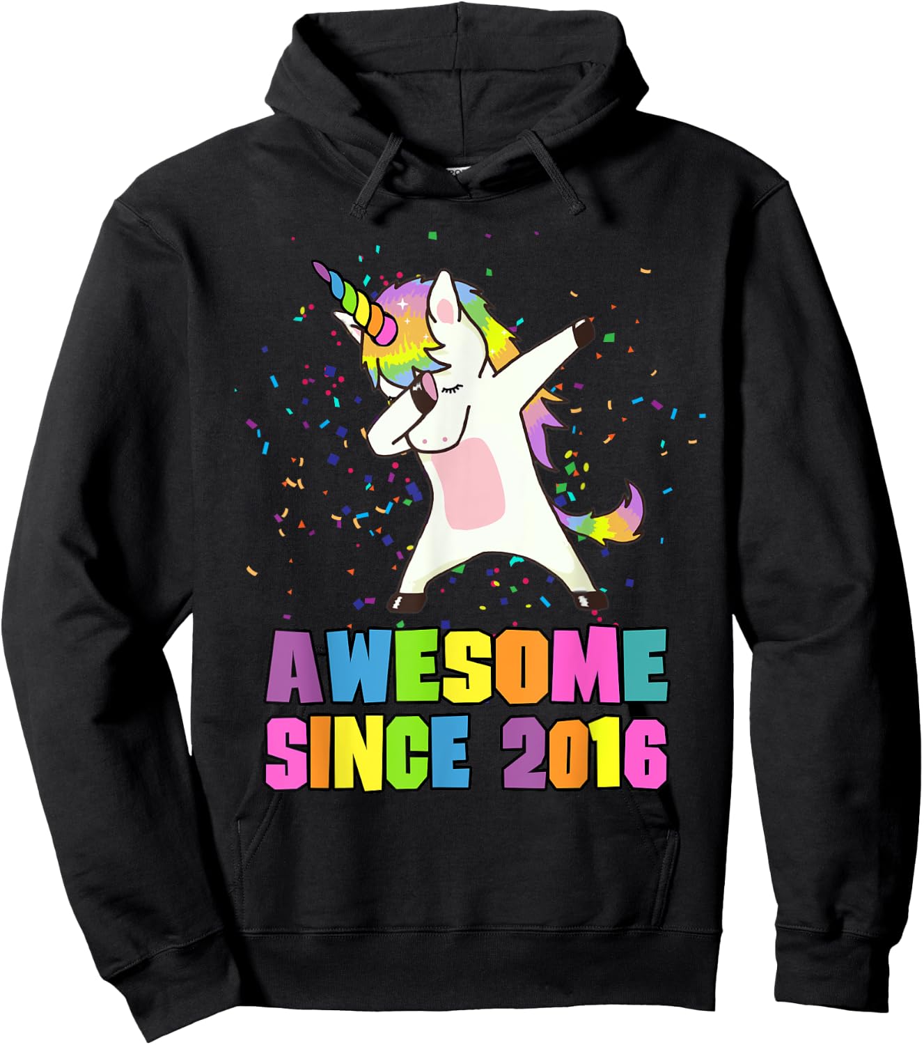 Awesome Since 2016 Unicorn Hoodie - Hoodie | Black