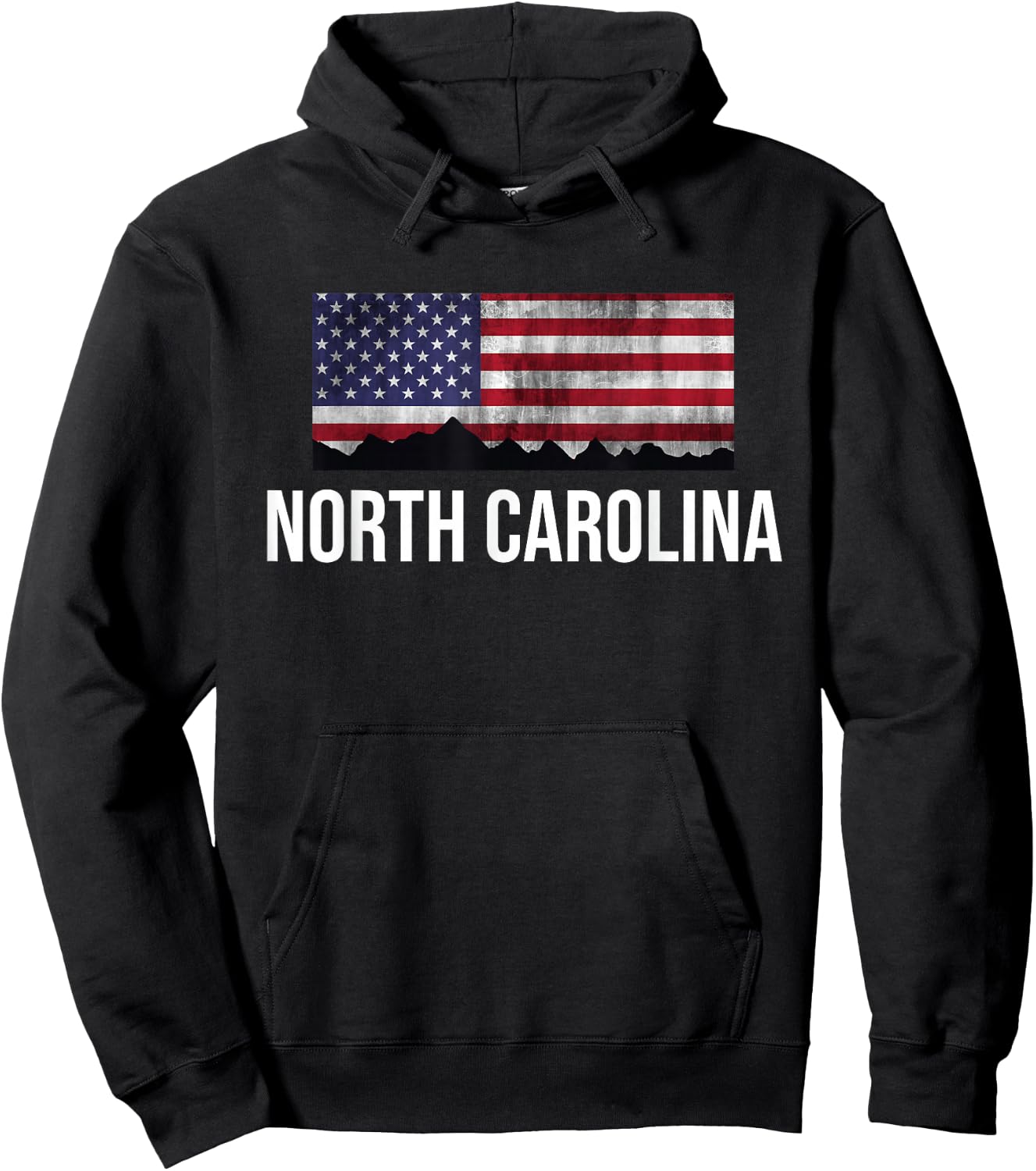 North Carolina USA Flag Hoodie - Hoodie | Black