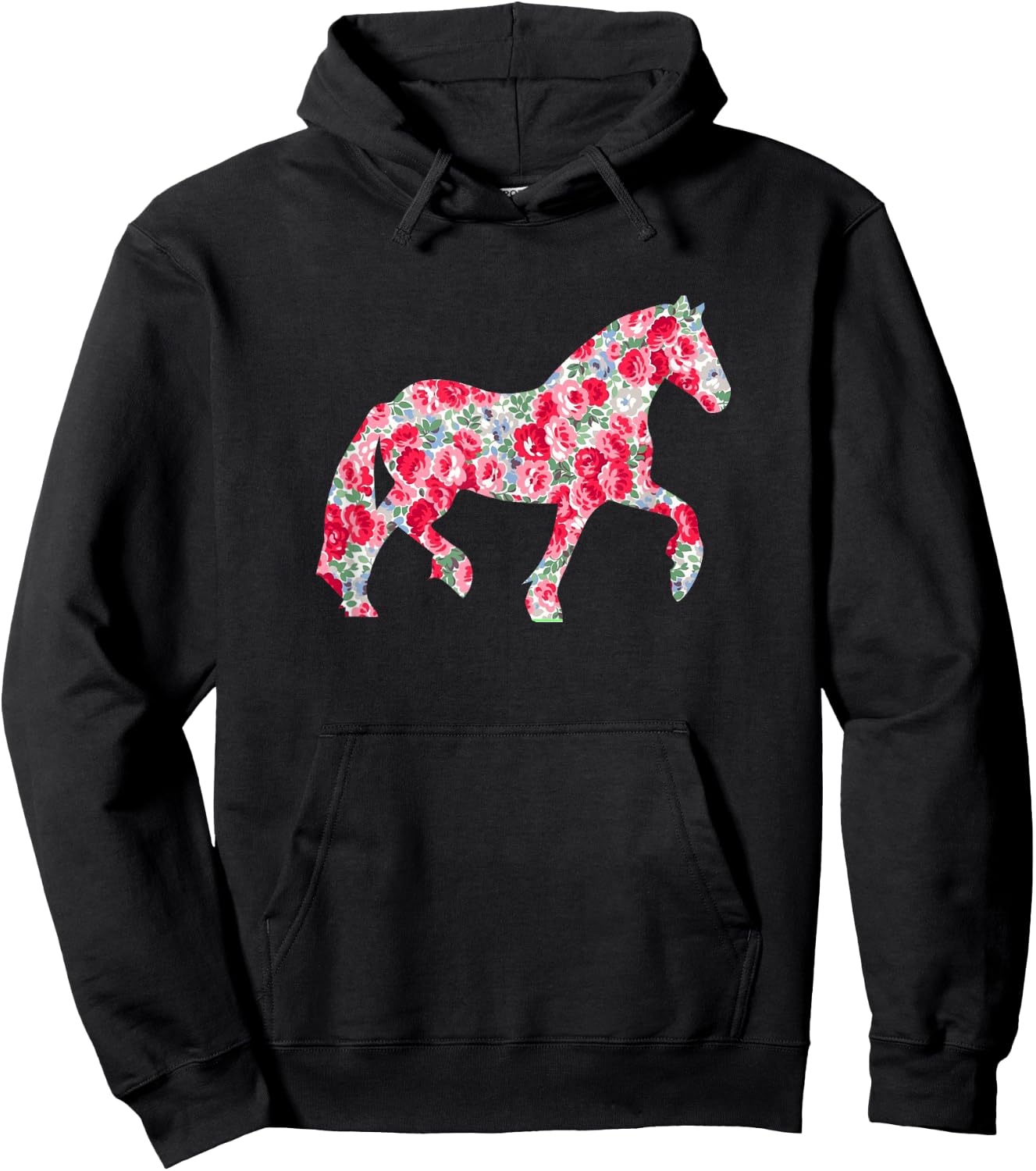 Cute Girls Haflinger Horse Floral Haflinger Hoodie - Hoodie | Black
