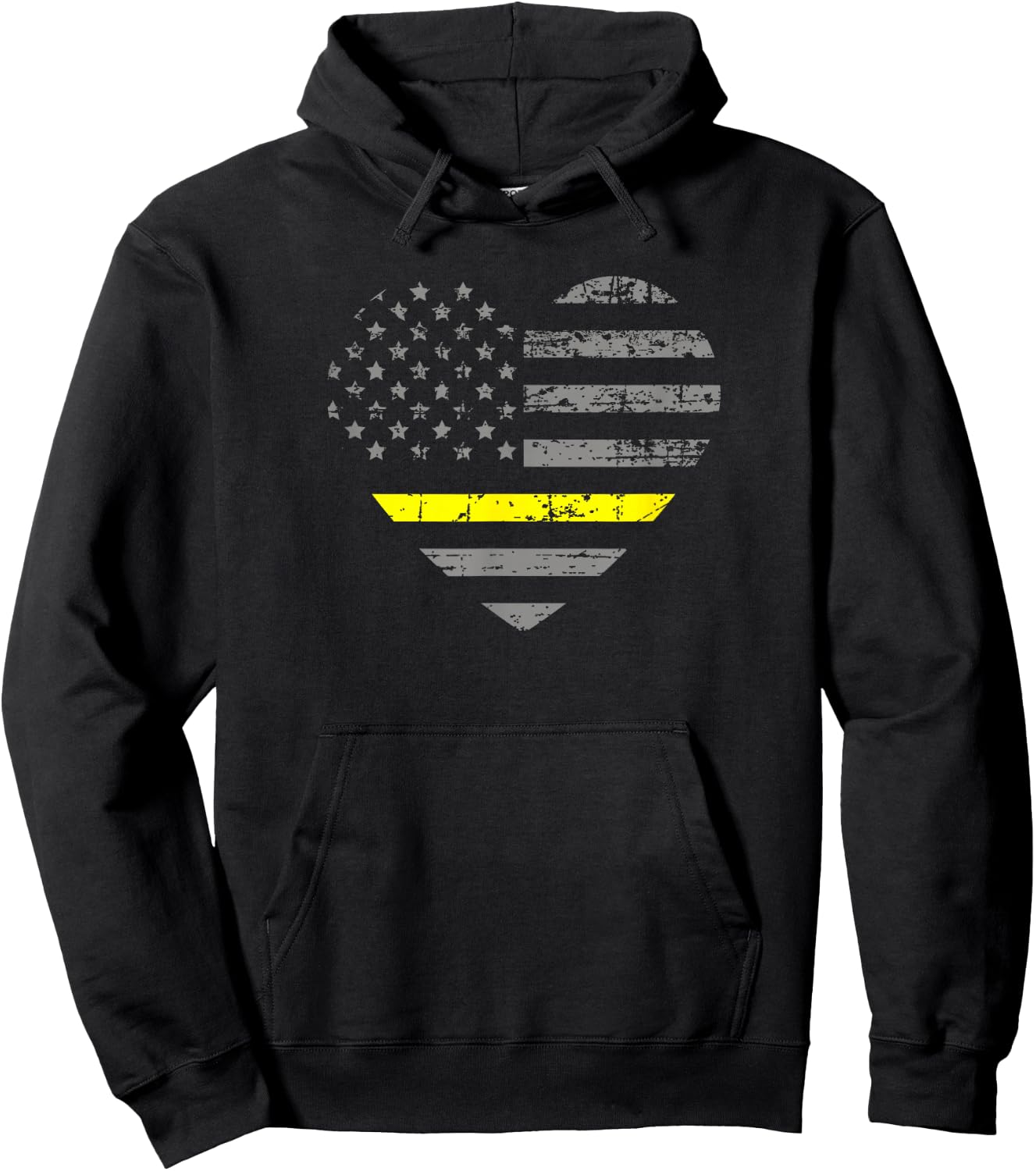 Tow Truck Driver Thin Yellow Line Flag Heart Gift Hoodie - Hoodie | Black