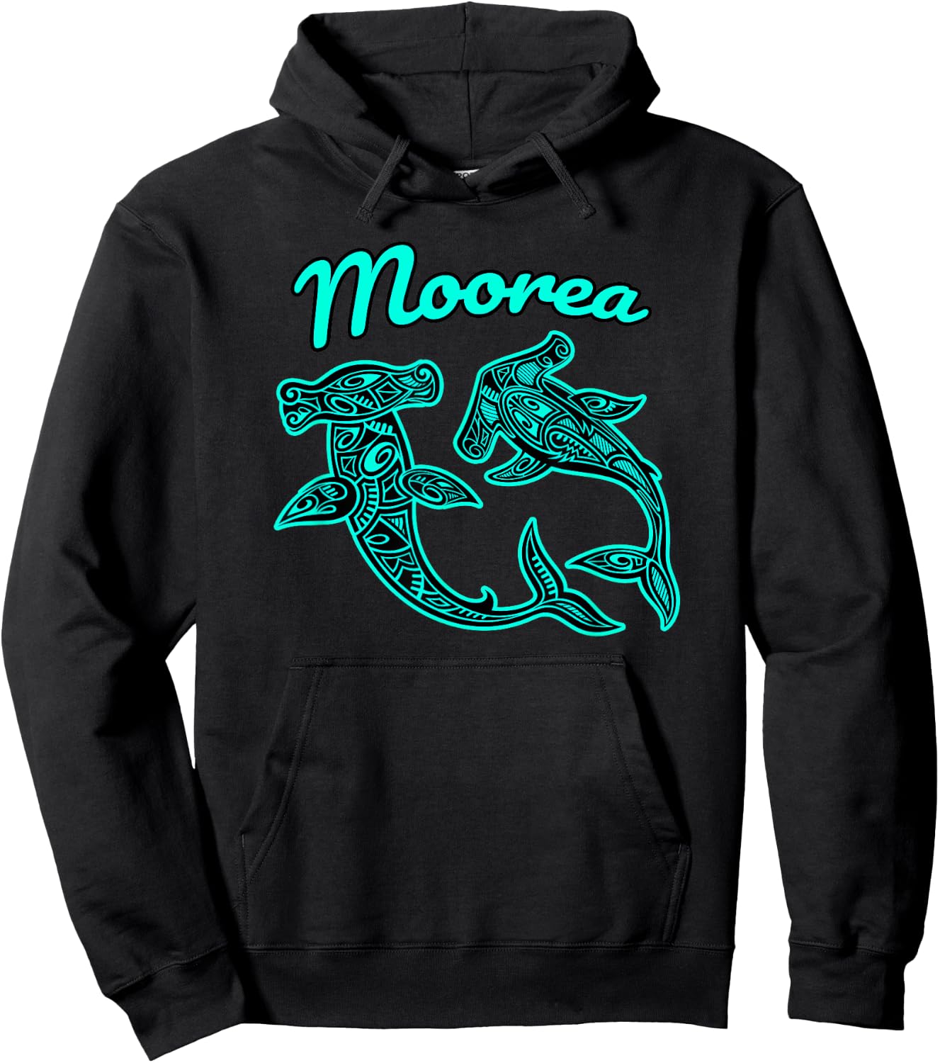 Moorea Tribal Shark graphic Hoodie - Hoodie | Black