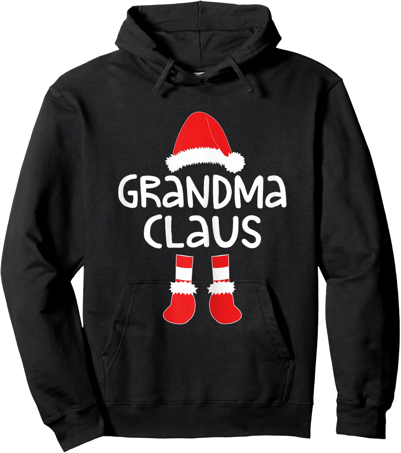 Grandma Claus Shirt Women Matching Grandma Christmas Hoodie - Hoodie | Black