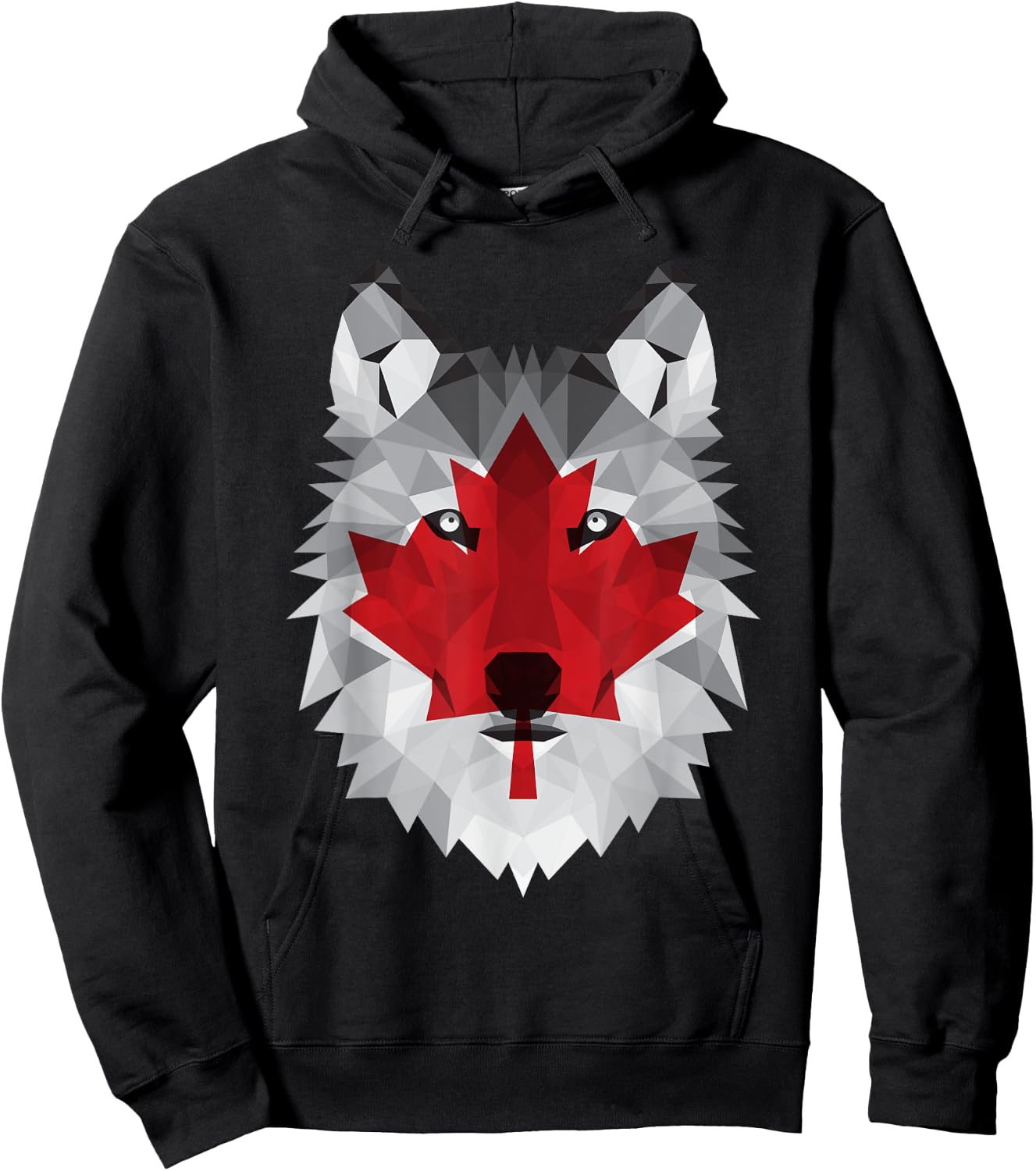Canada Day July 1st Canadian Maple Leaf Wolf Hoodie - Hoodie | Black