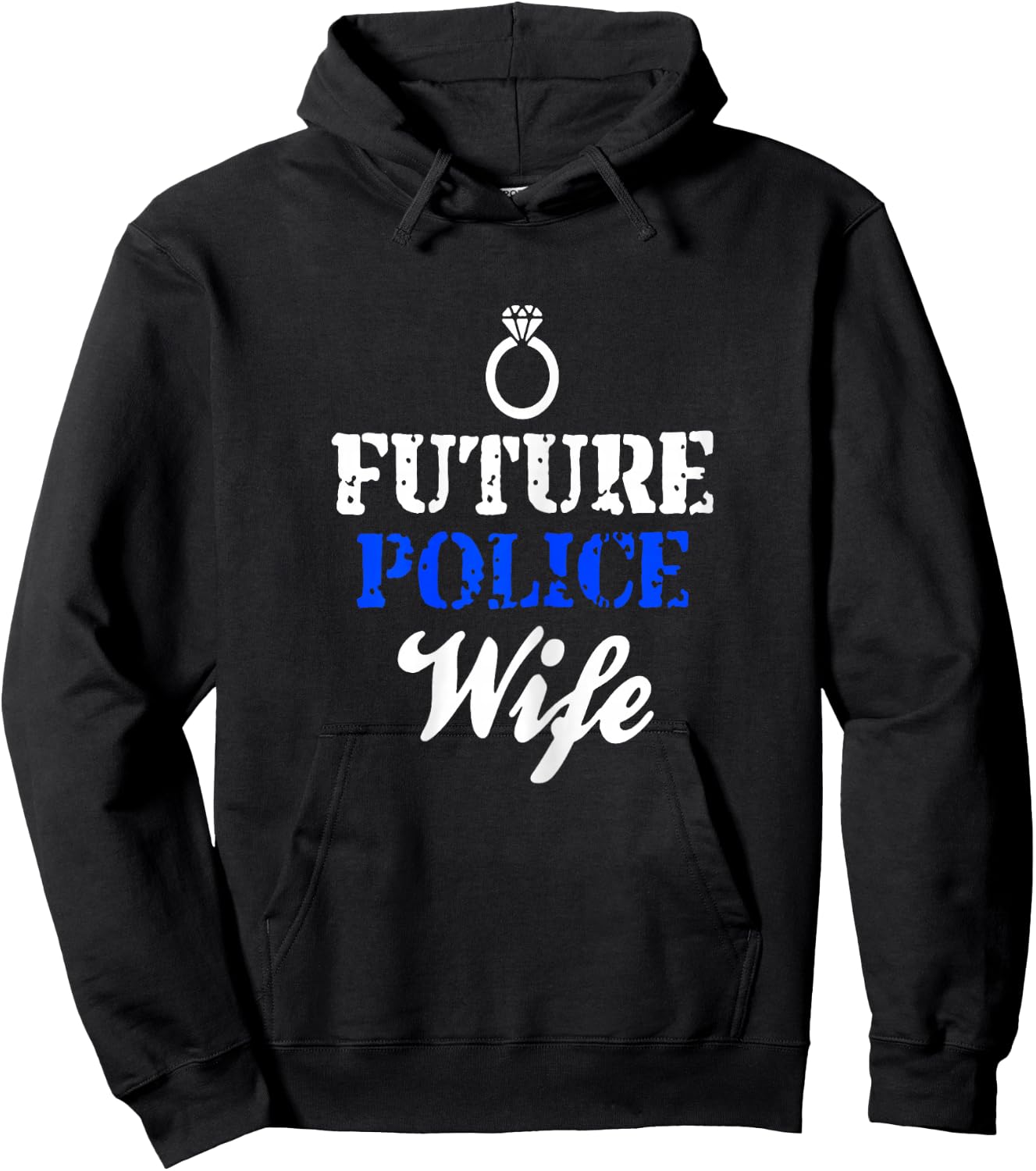 Future Police Wife Police Girlfriend Gift Newly Engaged Hoodie - Hoodie | Black