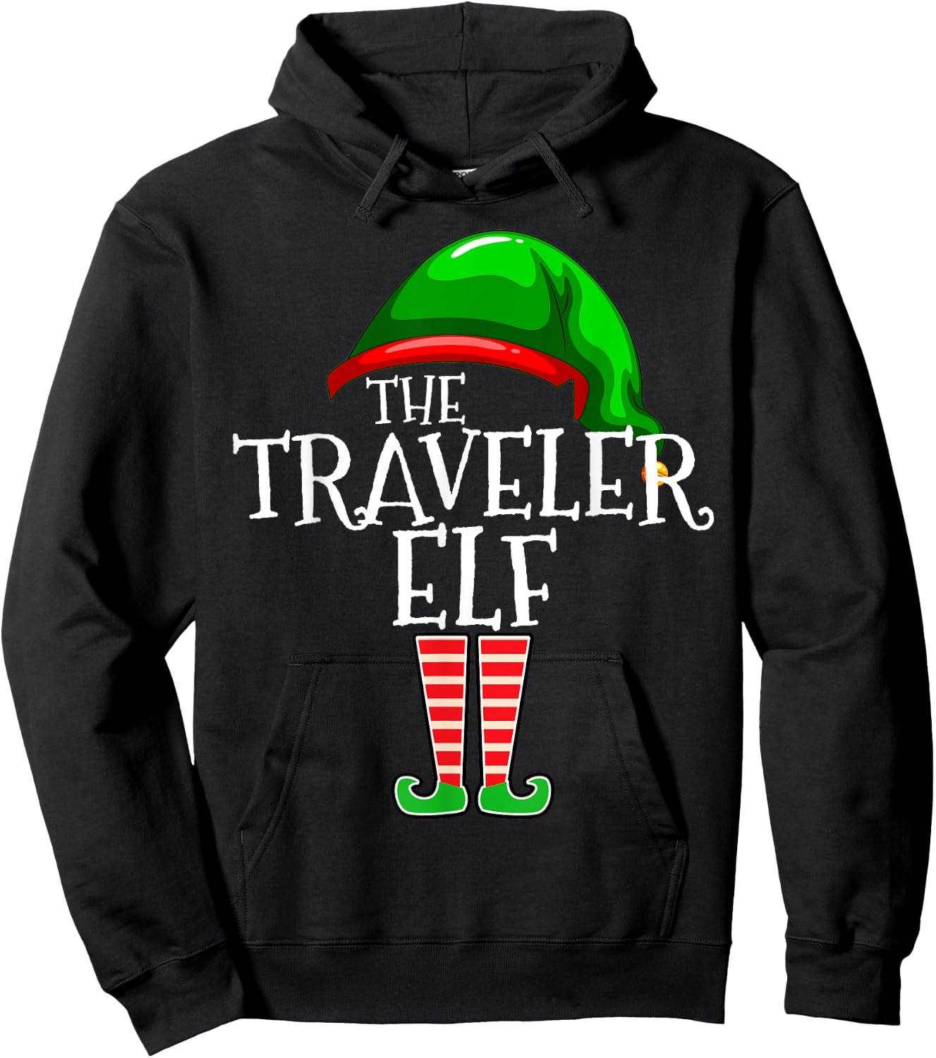 The Traveler Elf Group Matching Family Christmas Gift Travel Hoodie - Hoodie | Black