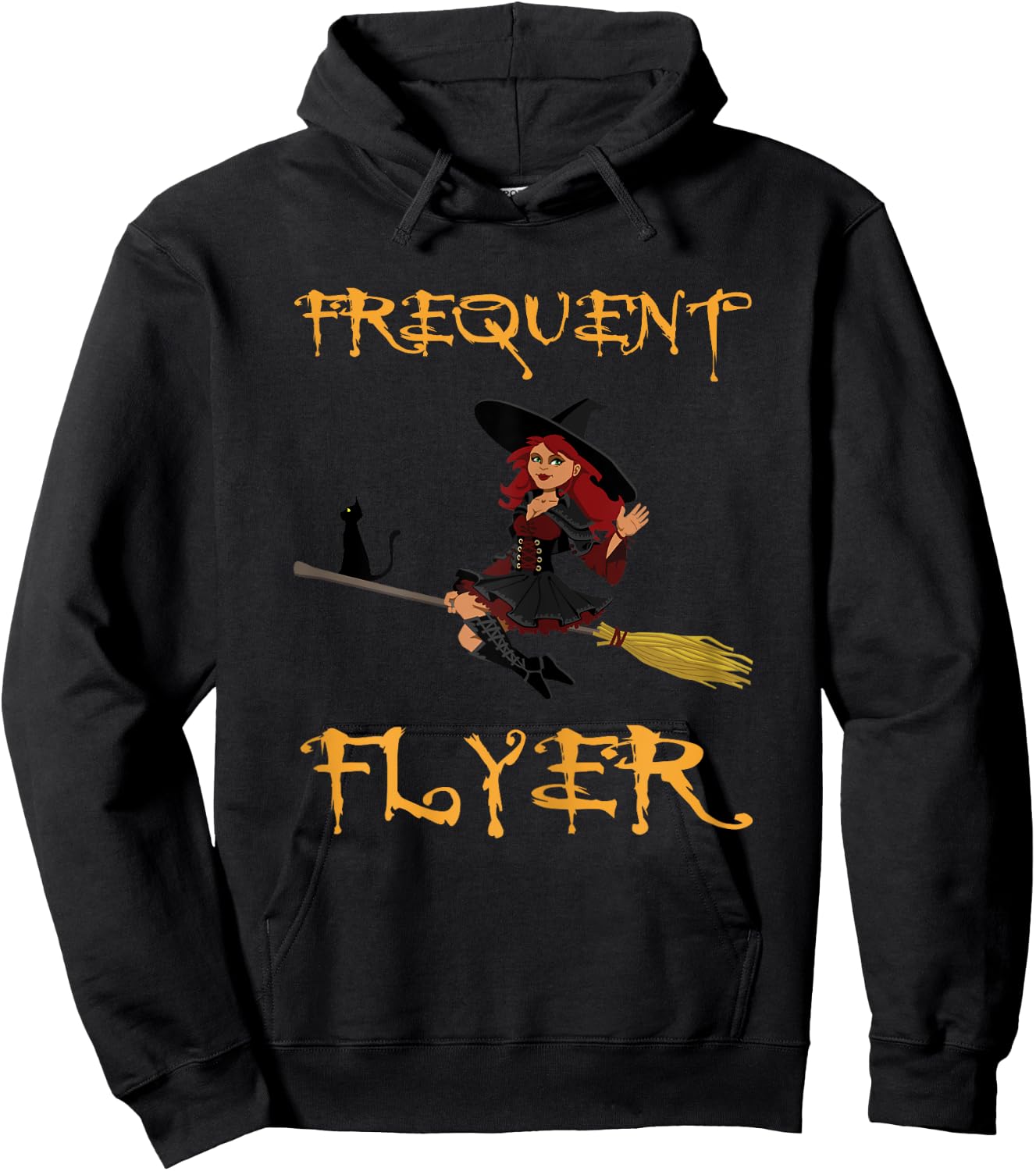 Frequent Flyer Halloween Witch | Luxury Nomad - World Travel Hoodie - Hoodie | Black