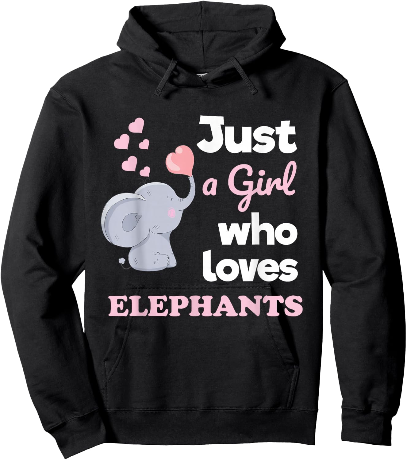 Just a Girl Who Loves Elephants Girls Elephant Lover Hoodie - Hoodie | Black