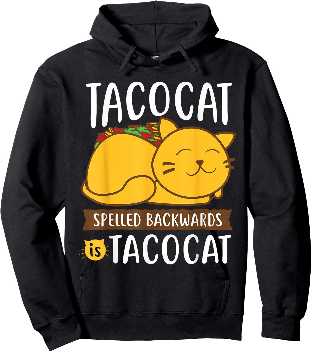 Tacocat Funny Taco Tuesday & Mexican Food Lover Hoodie - Hoodie | Black