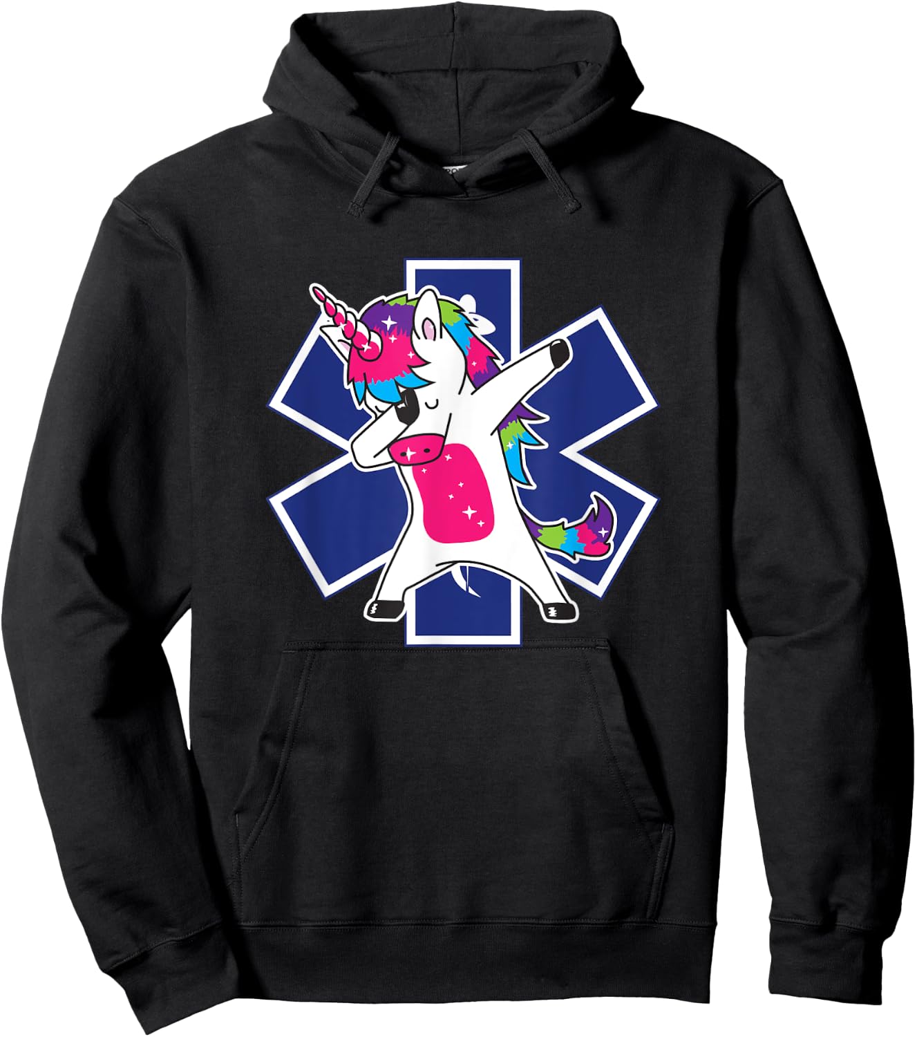 Dabbing Unicorn EMS EMT Nurse Medic Doctor Funny Hoodie - Hoodie | Black