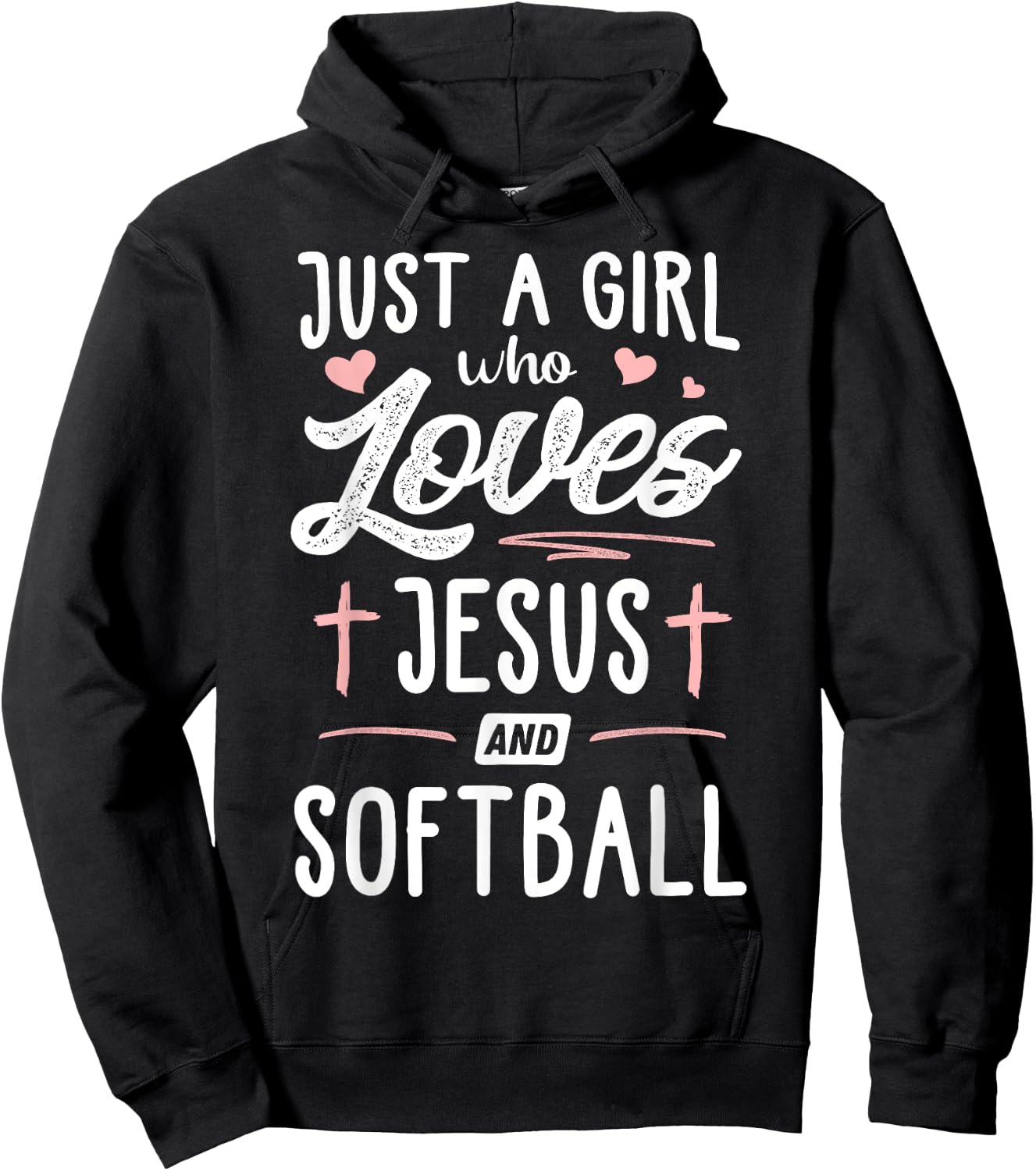 Just A Girl Who Loves Jesus And Softball Gift Women Hoodie - Hoodie | Black