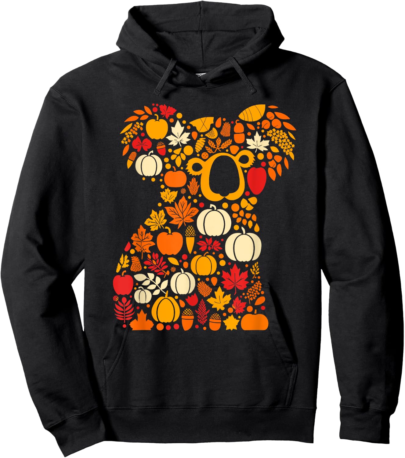 Autumn Pumpkin Fall Koala Thanksgiving Kids Hoodie - Hoodie | Black