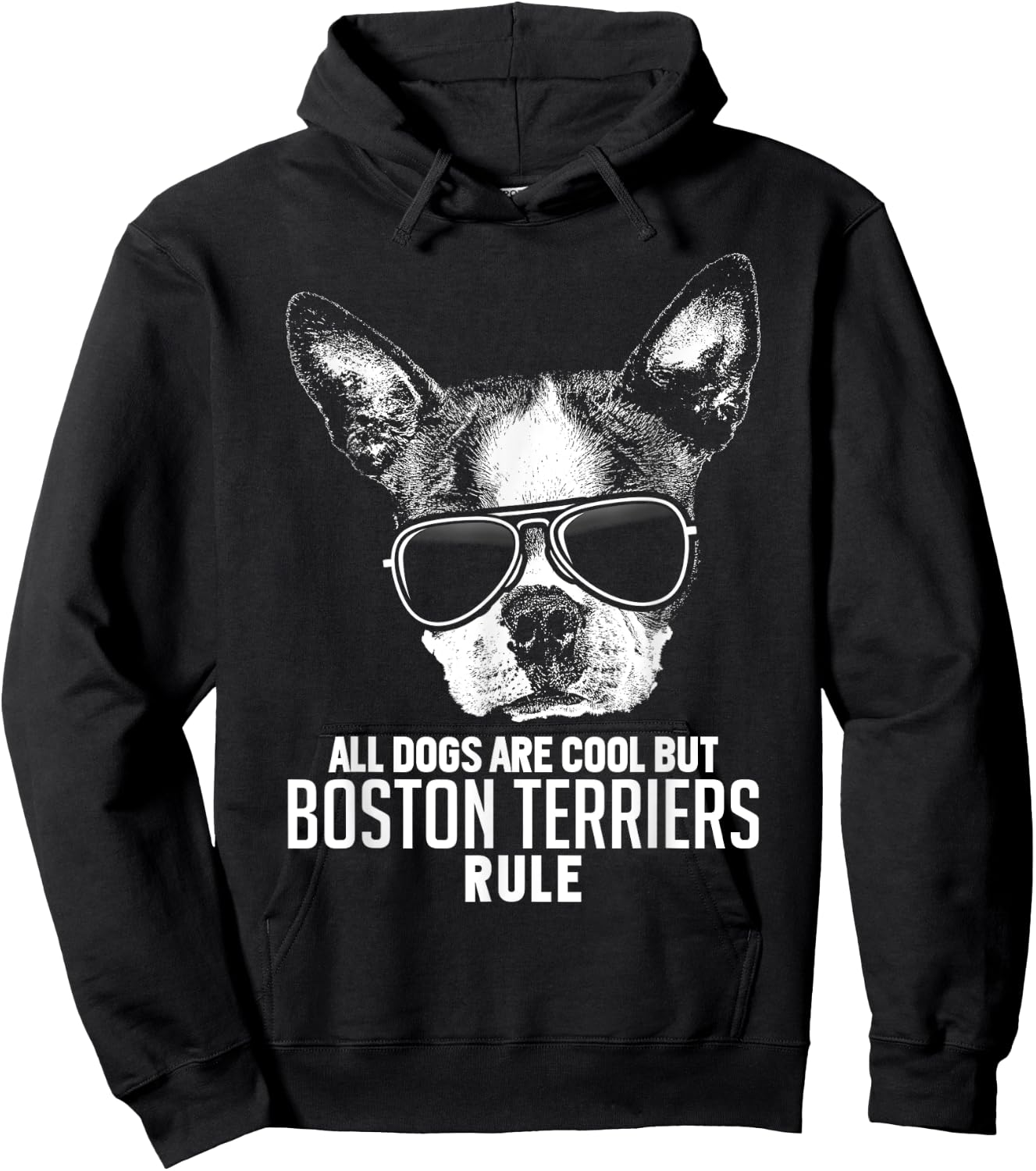Dogs are Cool But Boston Terriers Rule Funny Hoodie - Hoodie | Black