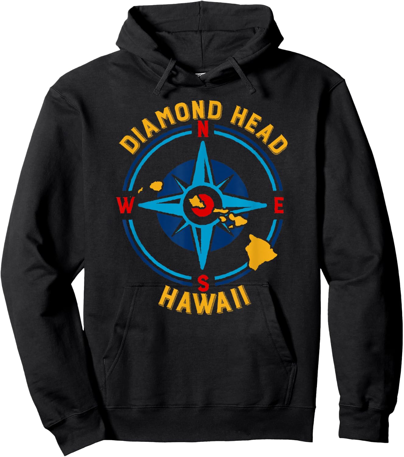 Diamond Head Hawaii Compass Rose Hoodie - Hoodie | Black