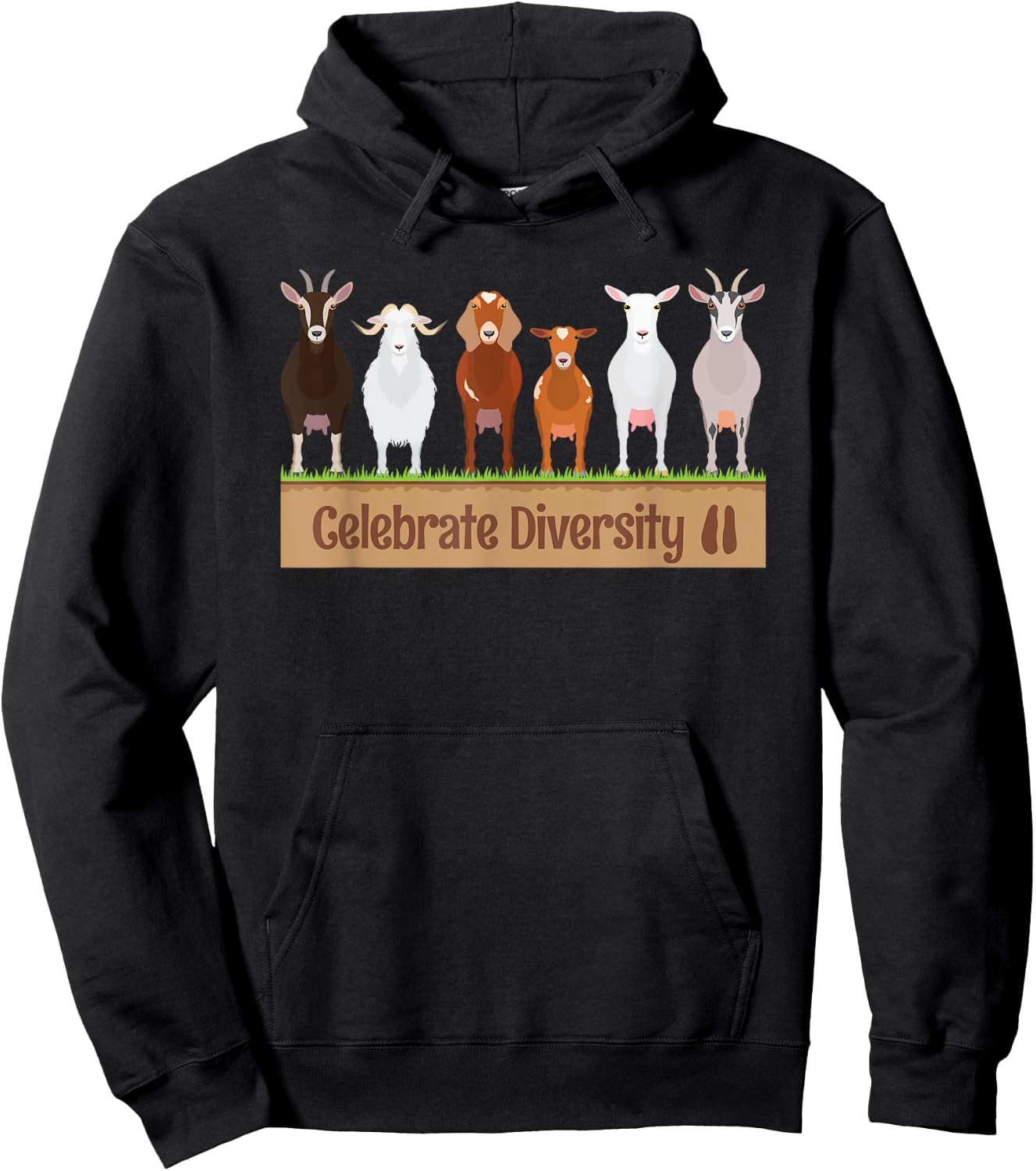 Celebrate Diversity Pet Funny Goats Shirts for Goat Lovers Hoodie - Hoodie | Black