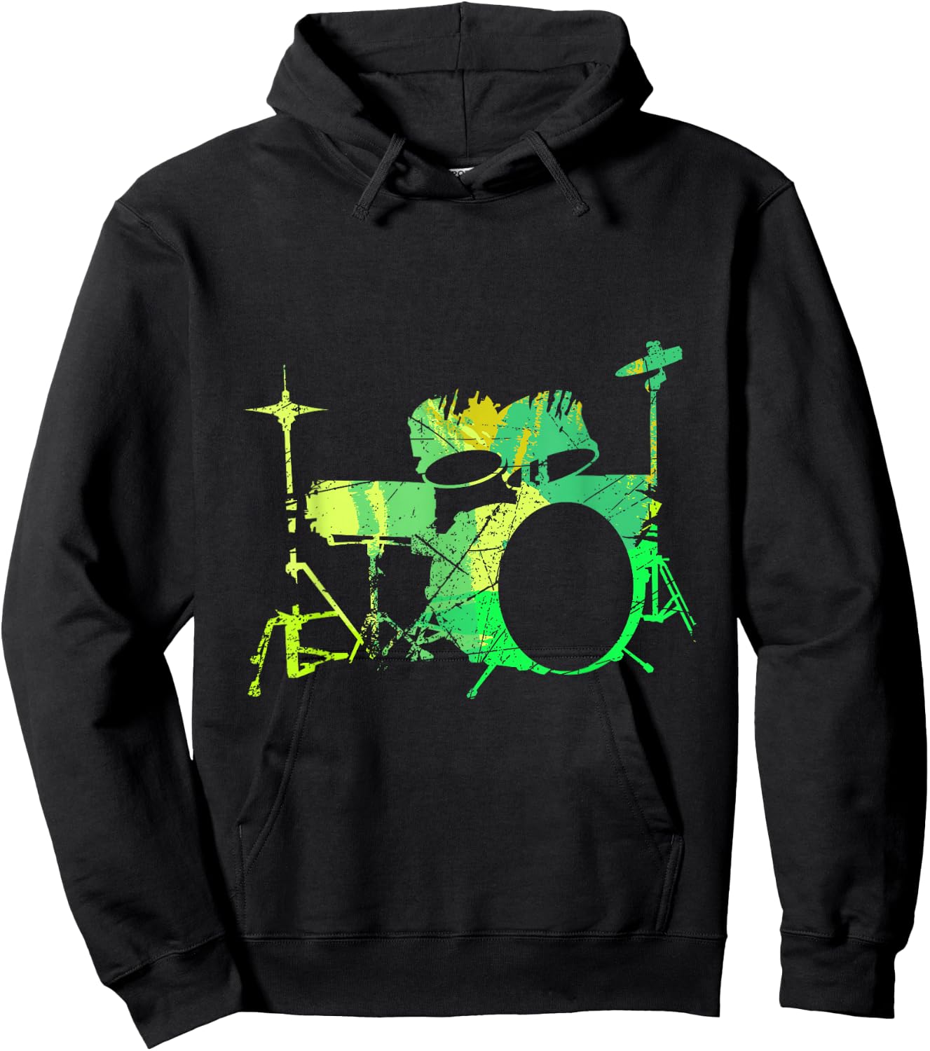 Cool Drum Kit Percussion Vintage Retro Drummer Hoodie - Hoodie | Black