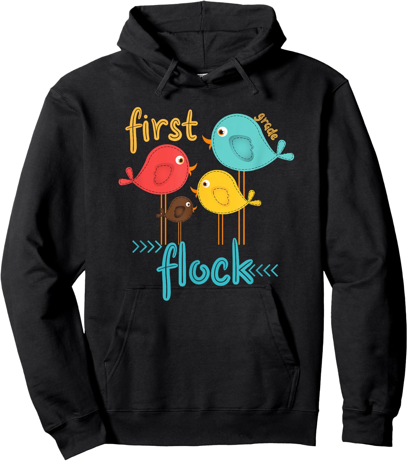 First Grade Teacher First Grade Flock Women Kids Hoodie - Hoodie | Black