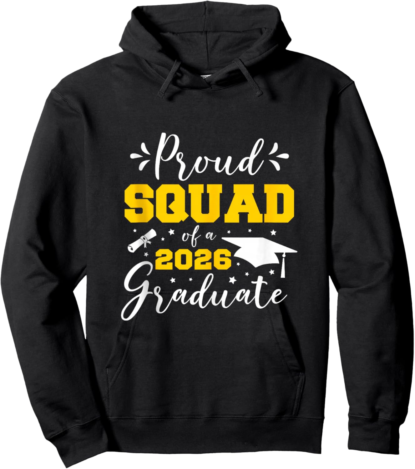 Proud Squad of A 2026 Graduate Matching Senior Graduation Hoodie - Hoodie | Black