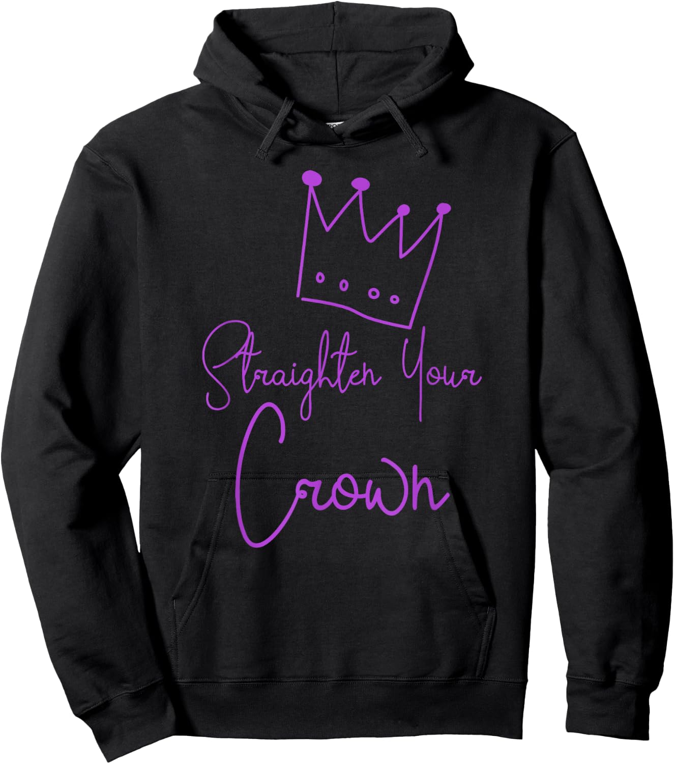 Straighten Your Crown Queen Gift Hoodie - Hoodie | Black