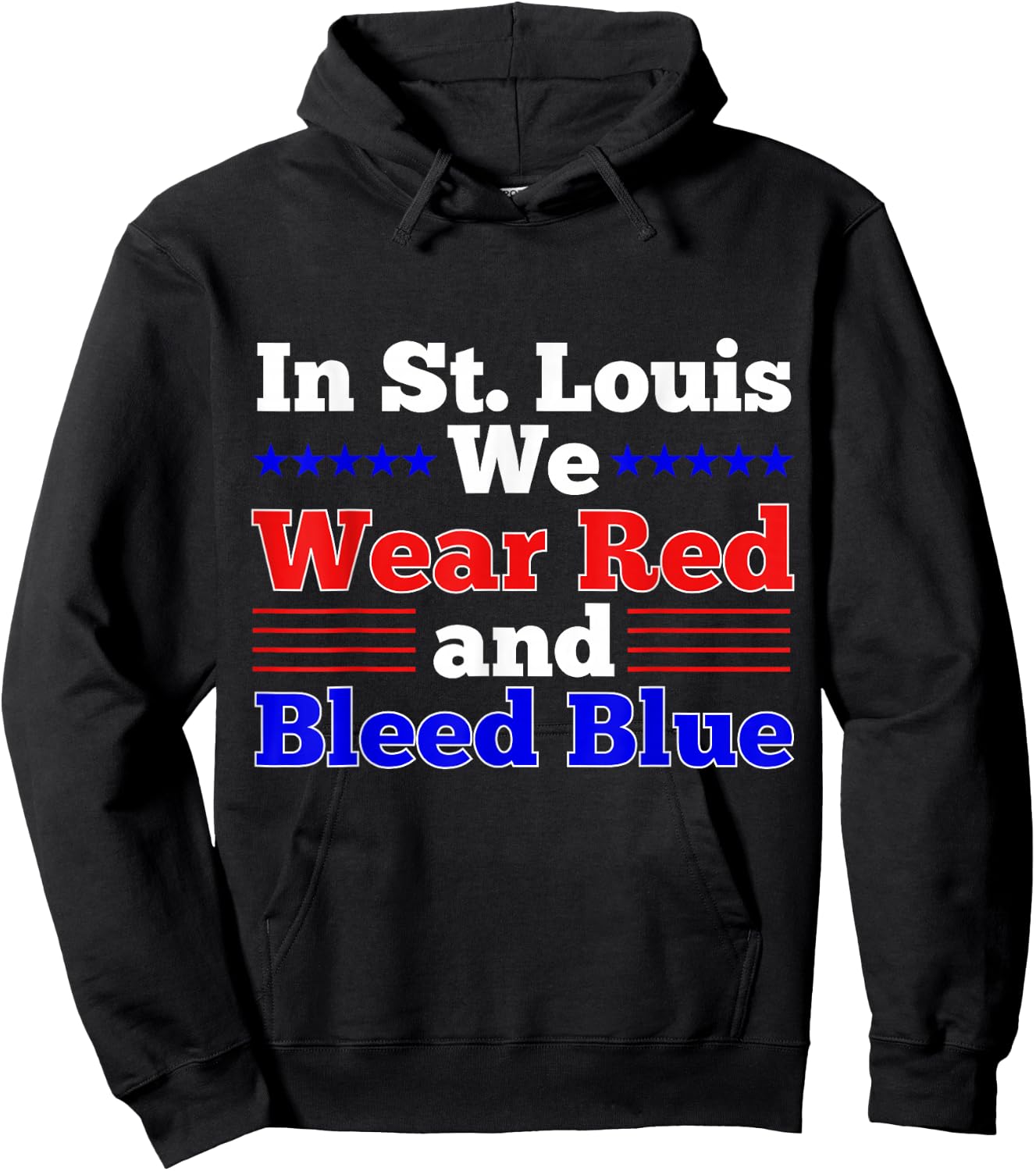 St. Louis Wear Red and Bleed Blue Hoodie - Hoodie | Black
