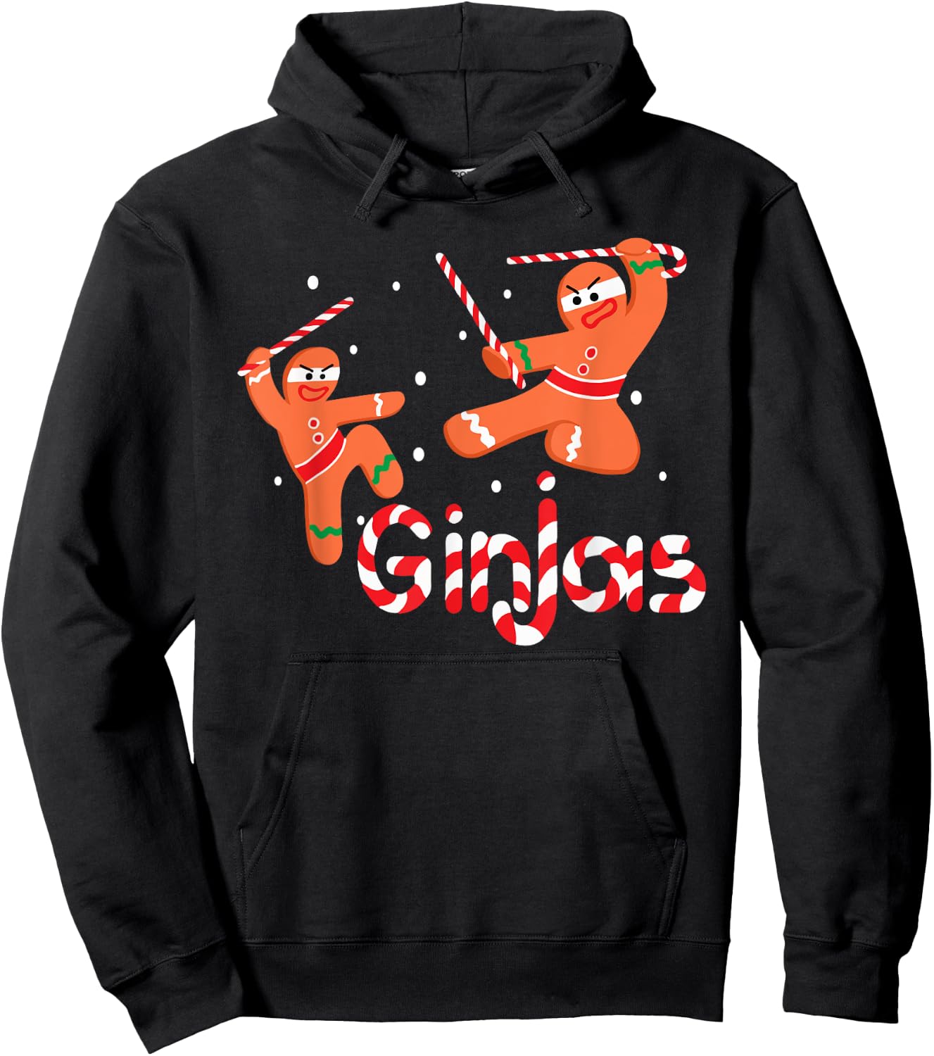 Ginjas Shirt Gingerbread Men Ninjas Christmas Gift Hoodie - Hoodie | Black
