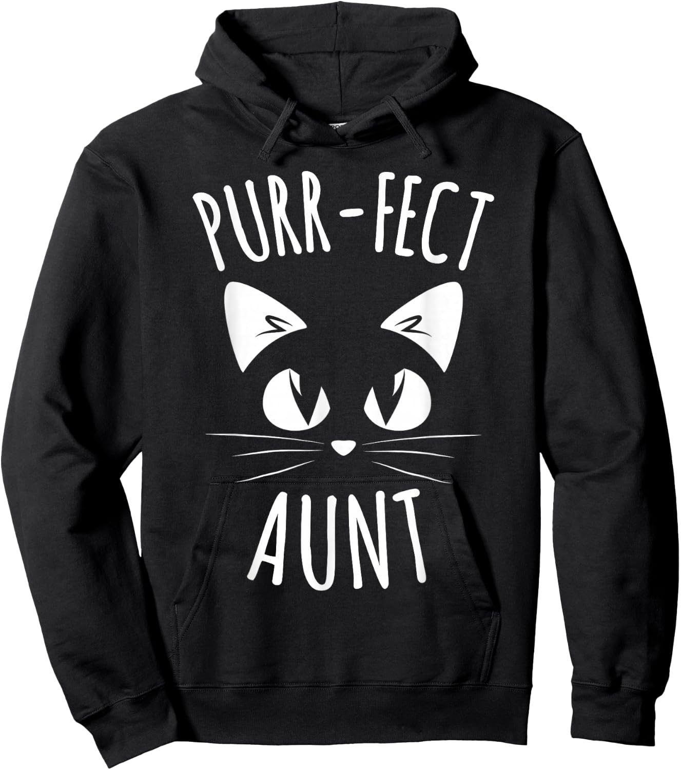 PURR-FECT Aunt Funny Cat Lover Cute Funny Hoodie - Hoodie | Black