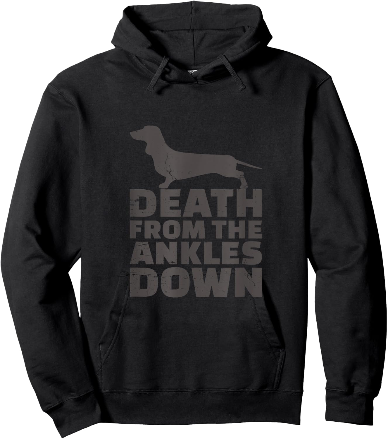 Death From The Ankles Down Cute Barking Dachshund Shirt Hoodie - Hoodie | Black