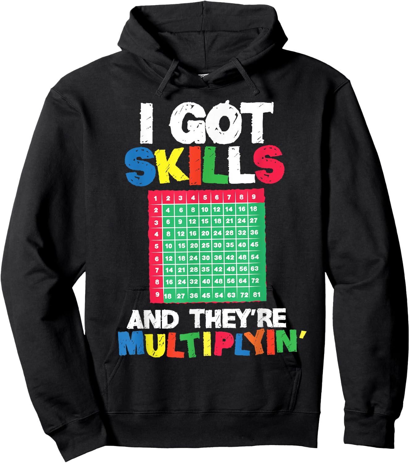 I Got Skills They're Multiplying Shirt Funny Math Teacher Hoodie - Hoodie | Black