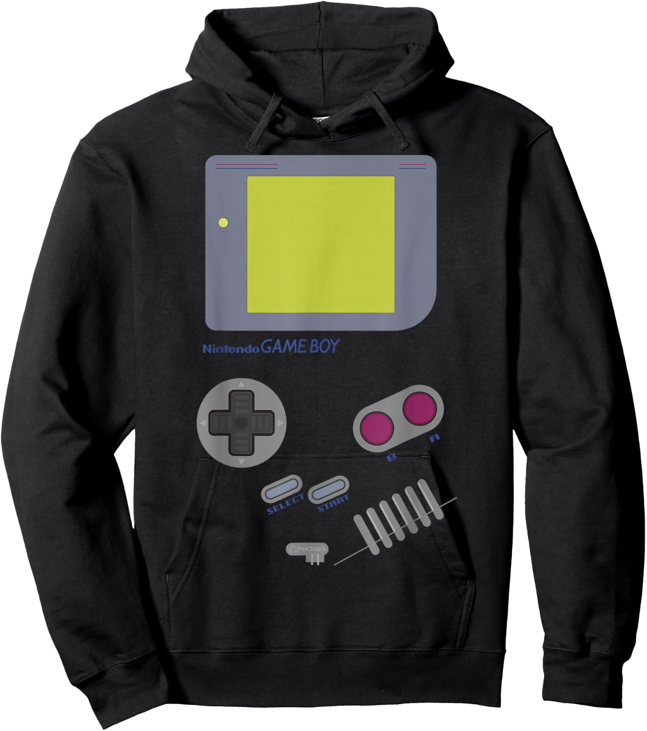 Nintendo Game Boy Screen Buttons Retro Graphic Hoodie - Hoodie | Black