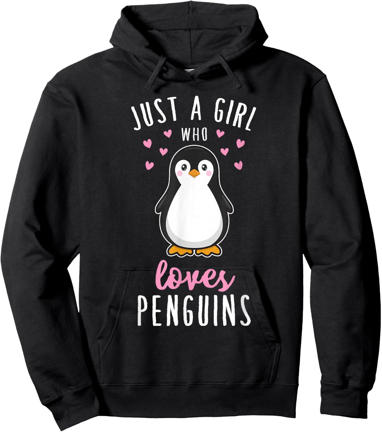 Just A Girl Who Loves Penguins T Shirt Cute Nature Toddlers Hoodie - Hoodie | Black