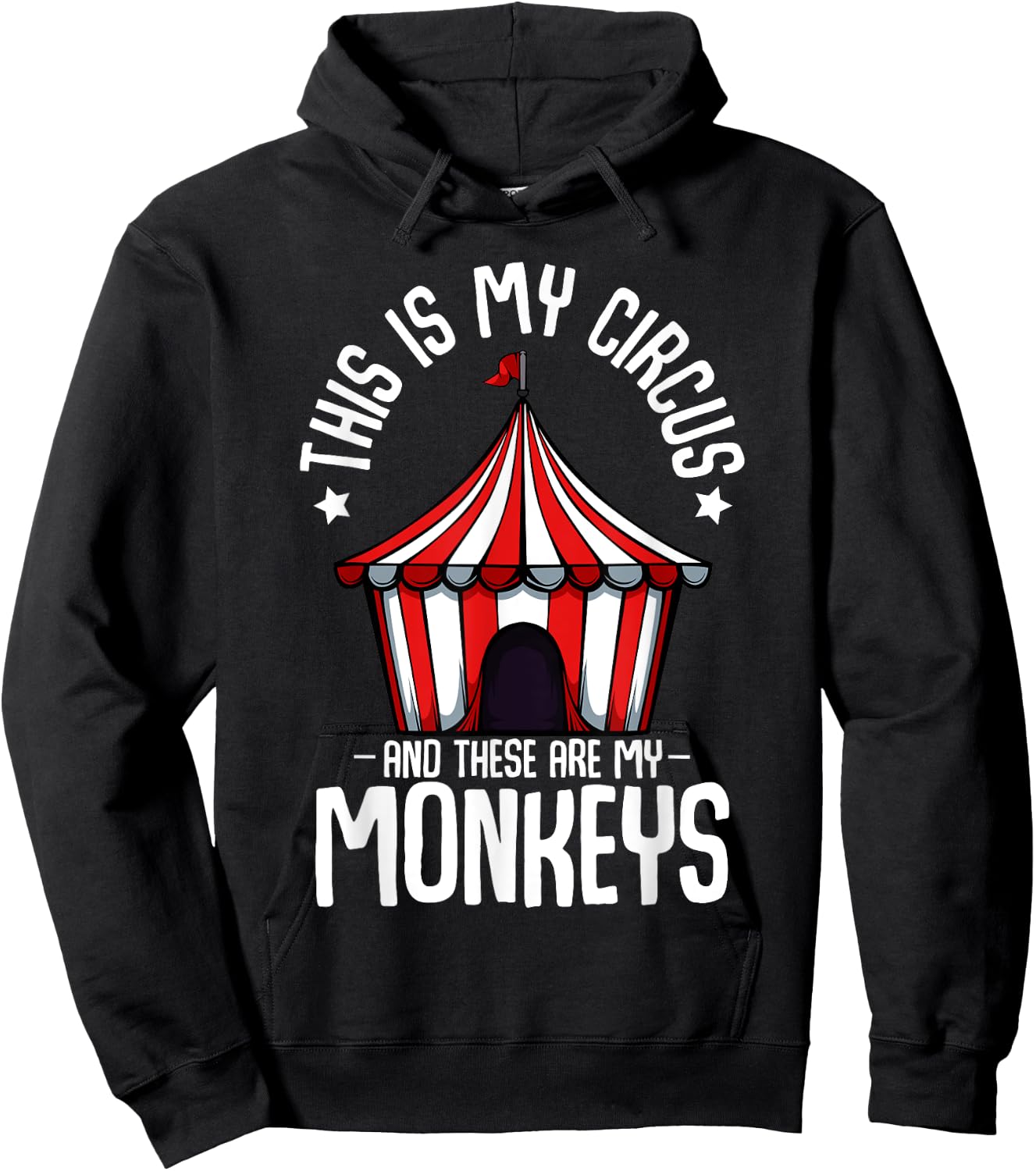 This Is My Circus And These Are My Monkeys Parenting Funny Hoodie - Hoodie | Black
