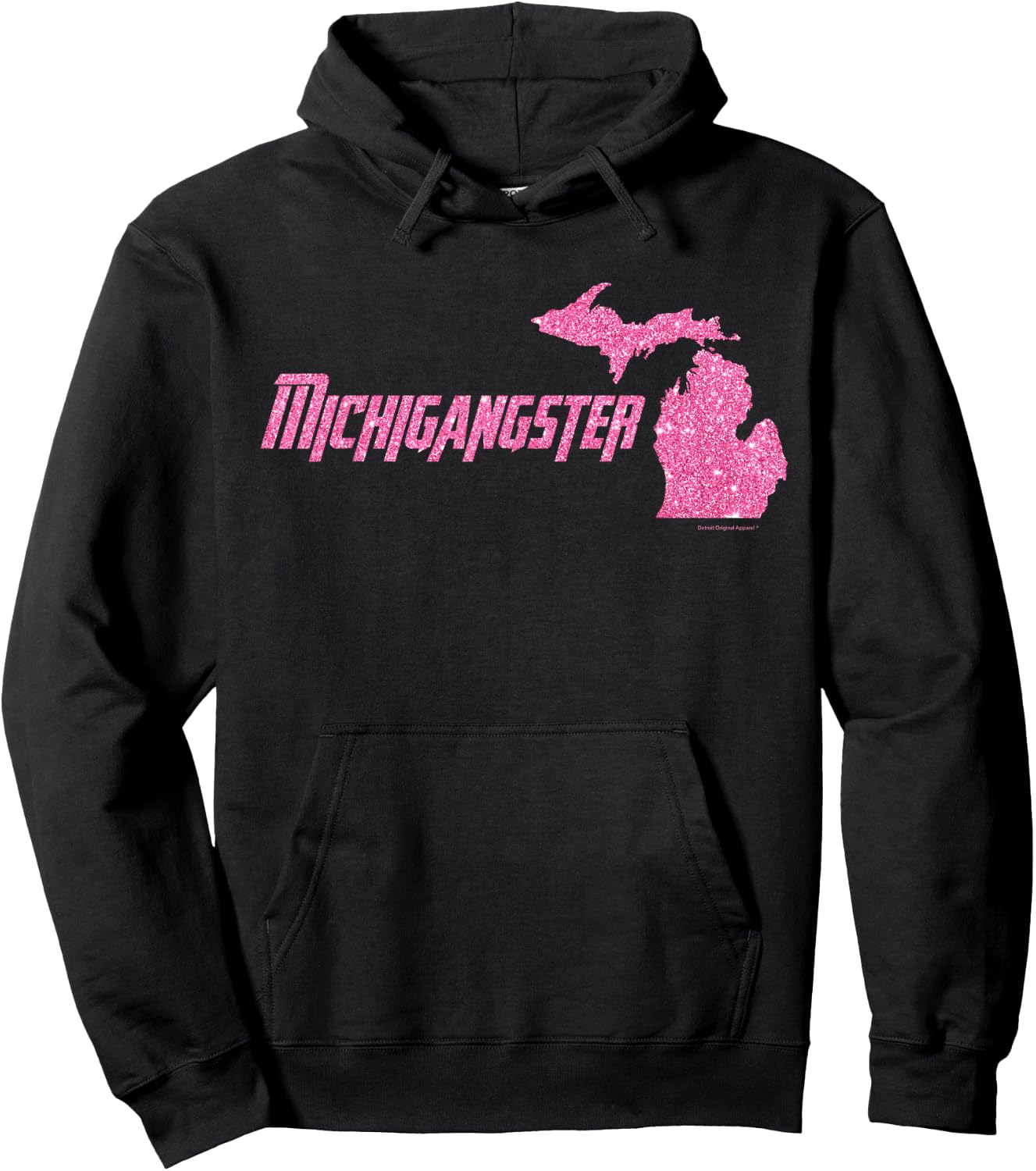 Michigangster Detroit Michigan Midwest Mitten Hoodie - Hoodie | Black