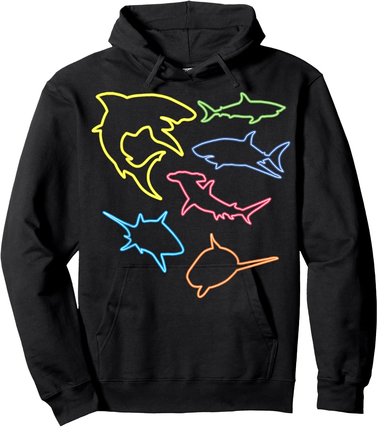 Shark Lovers Retro Fun Shark Gift Design 4 Shark Fans Hoodie - Hoodie | Black