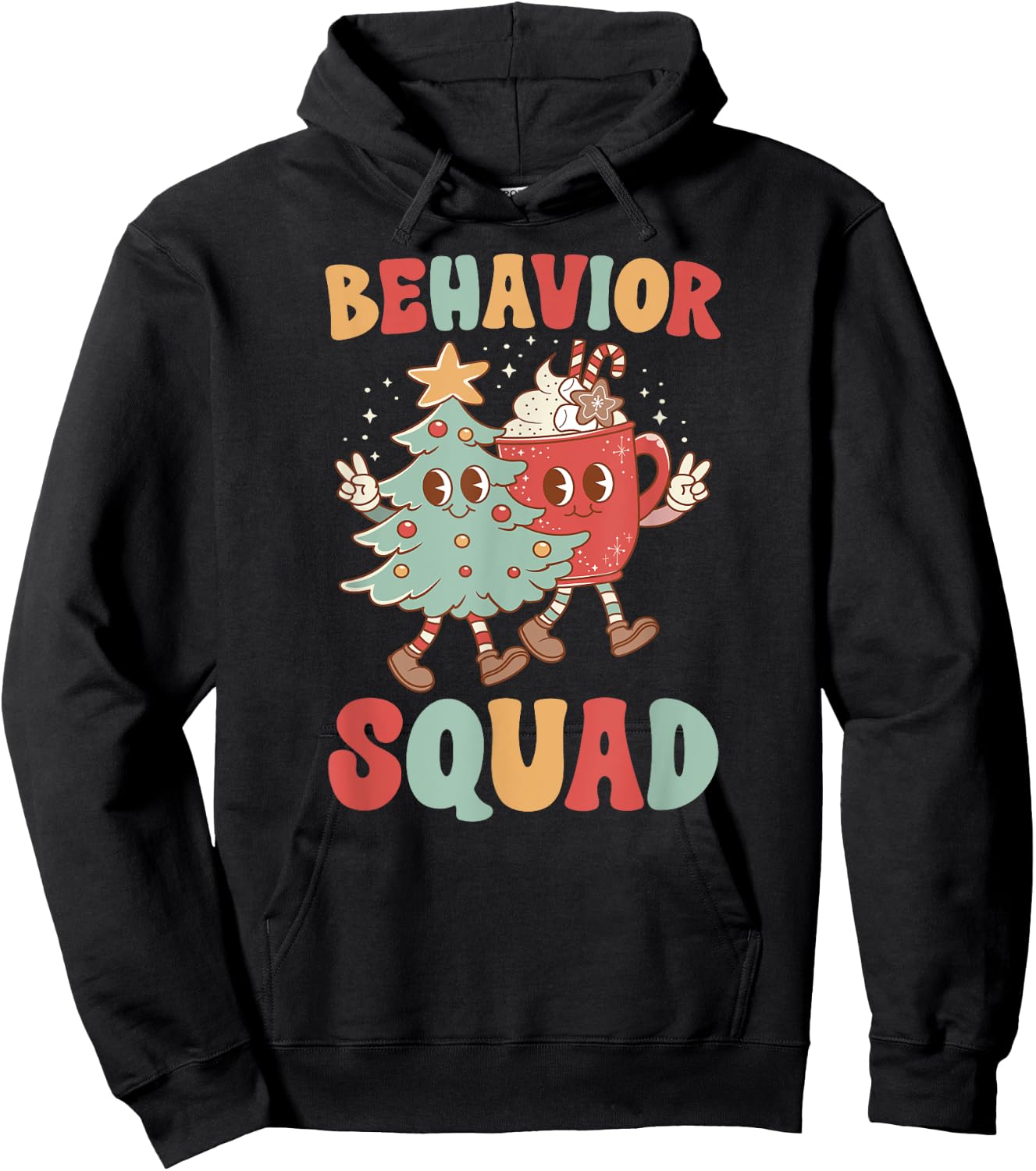 Behavior Squad ABA Therapist Christmas ABA Therapy Xmas Hoodie - Hoodie | Black