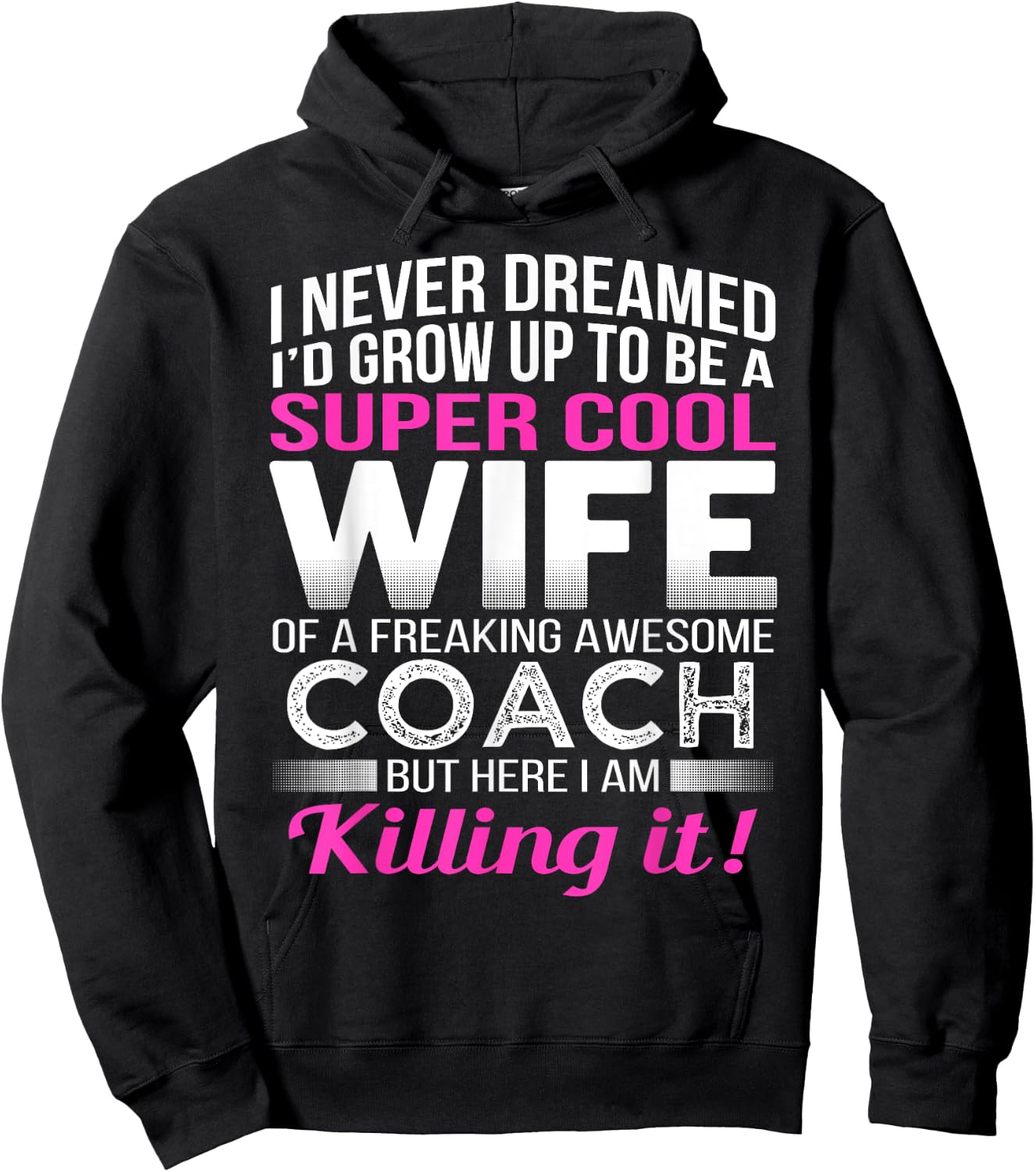Coach's Wife Shirt Funny Gift Wife of Coach Hoodie - Hoodie | Black