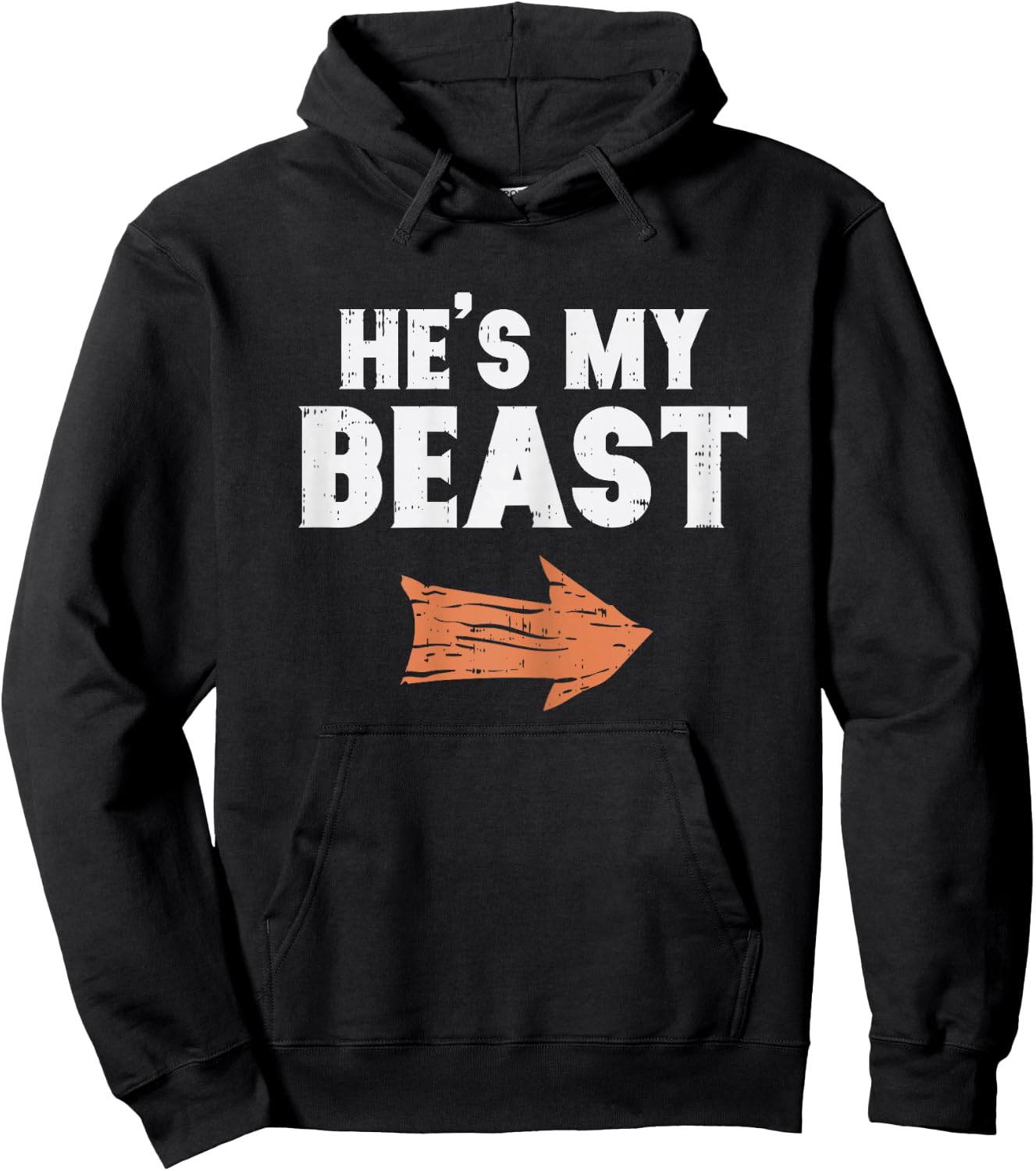 He's My Beast Matching Couple Halloween Costume Husband Wife Hoodie - Hoodie | Black