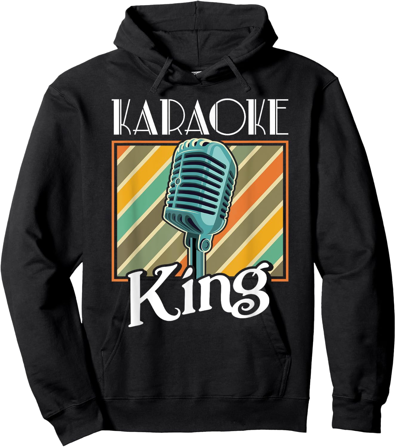 Karaoke King Retro Karaoke Microphone Singer Hoodie - Hoodie | Black