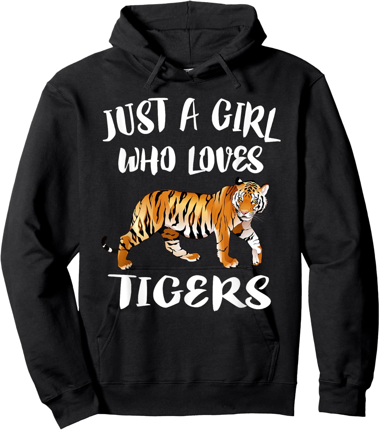 Just A Girl Who Loves Tigers Tiger Animal Lover Gift Hoodie - Hoodie | Black