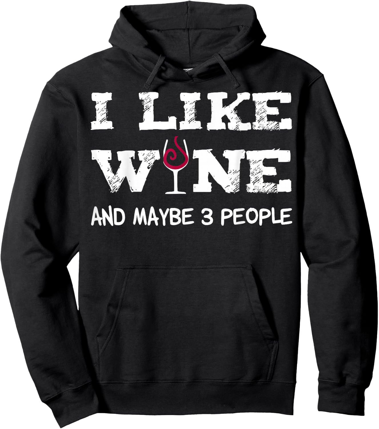 I like Wine and maybe 3 People Sommelier Wine Lover Hoodie - Hoodie | Black