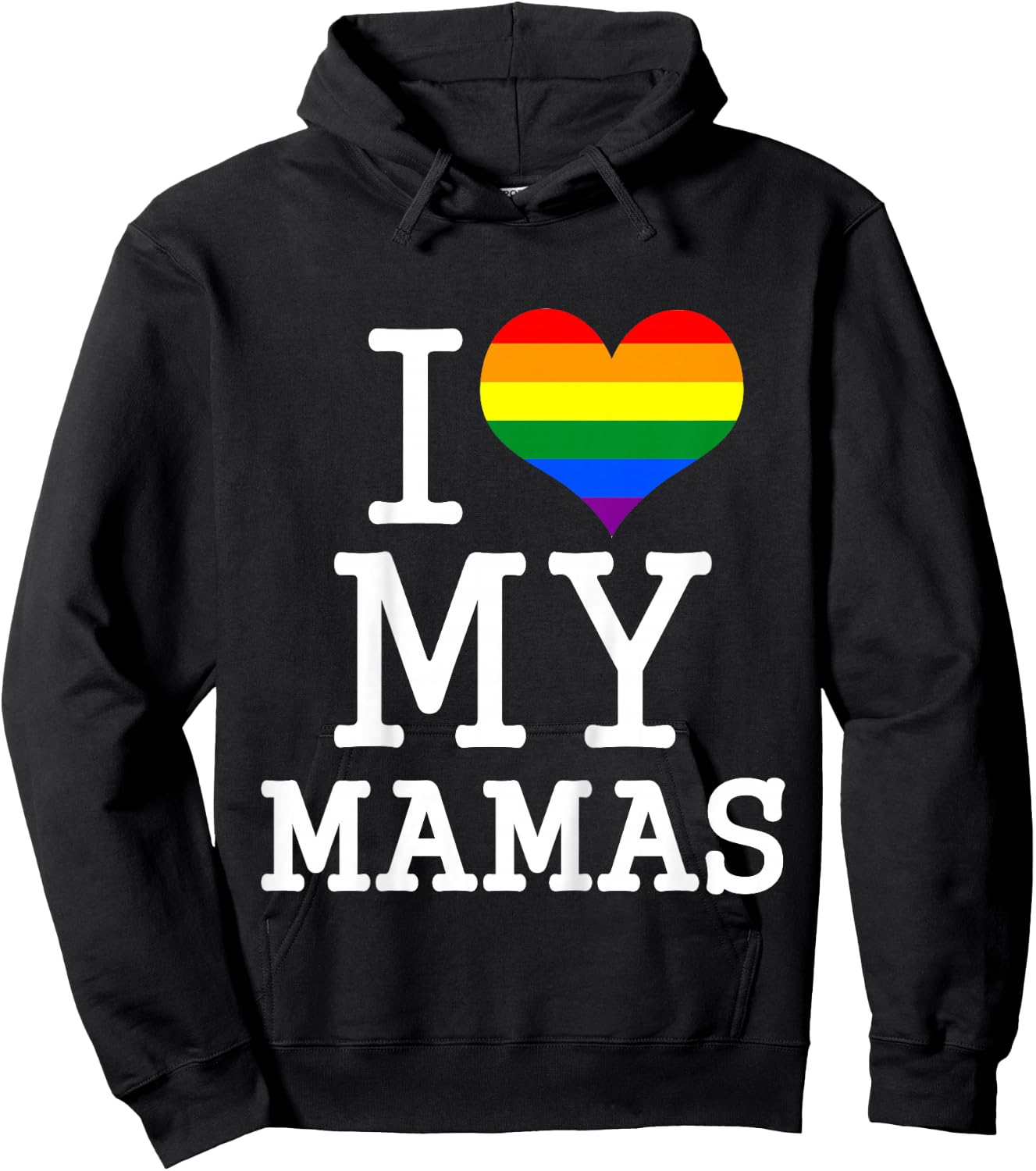 for My Gay Two Moms Baby Clothes I Love My Mamas Mothers Day Hoodie - Hoodie | Black
