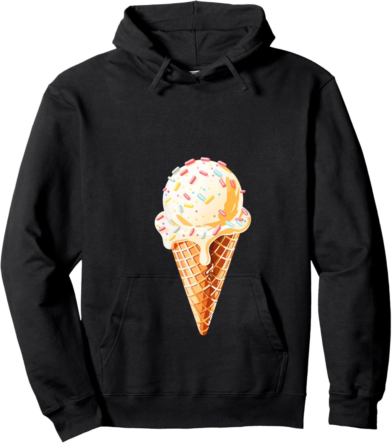 Women's Ice Cream Shirt Adult Men Women Kids Ice Cream Costume V-Neck Hoodie - Hoodie | Black