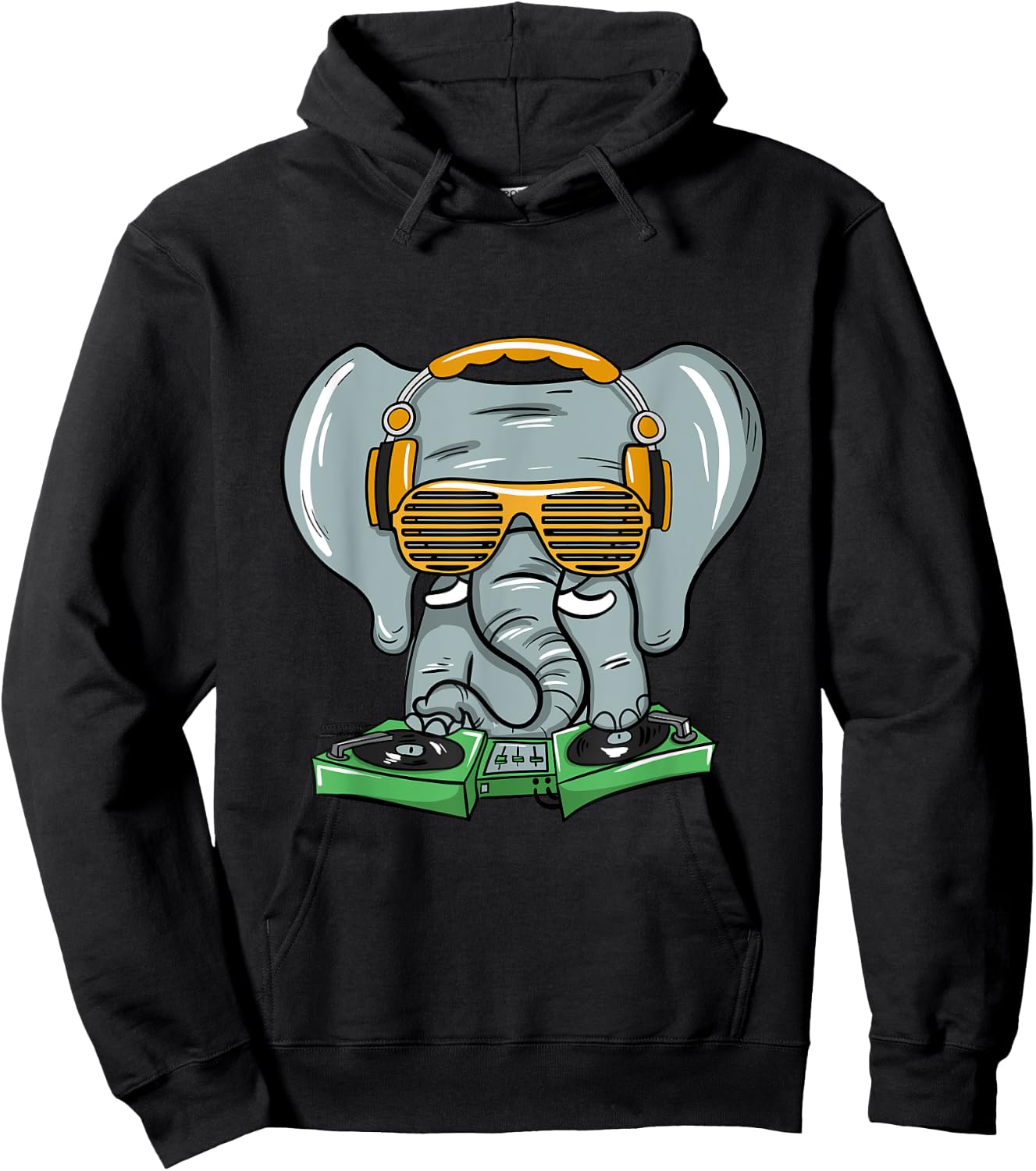 Dj Elephant House Trance Gift Rave Party Hoodie - Hoodie | Black