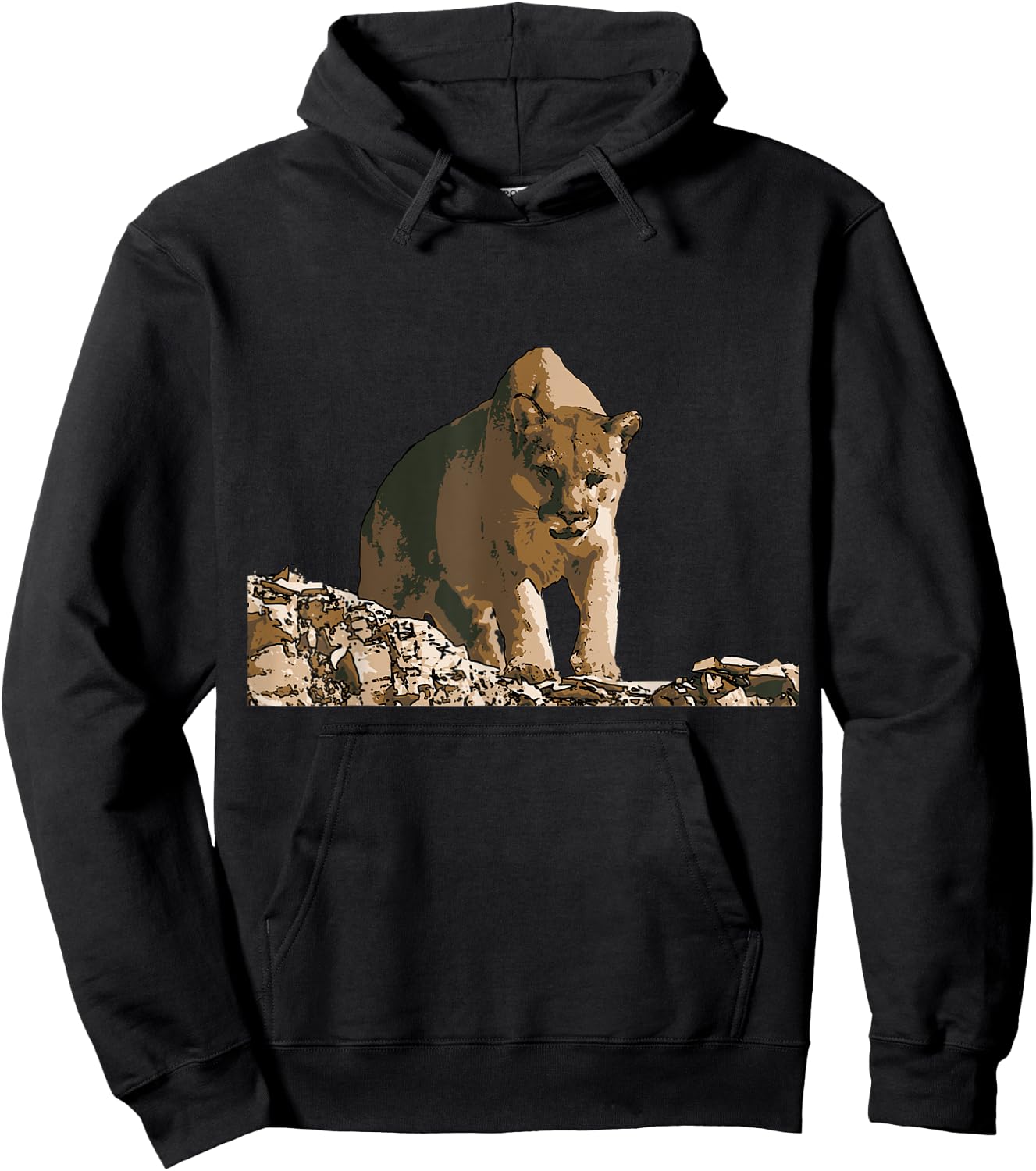 Mountain Lion Wildlife Poster Hoodie - Hoodie | Black