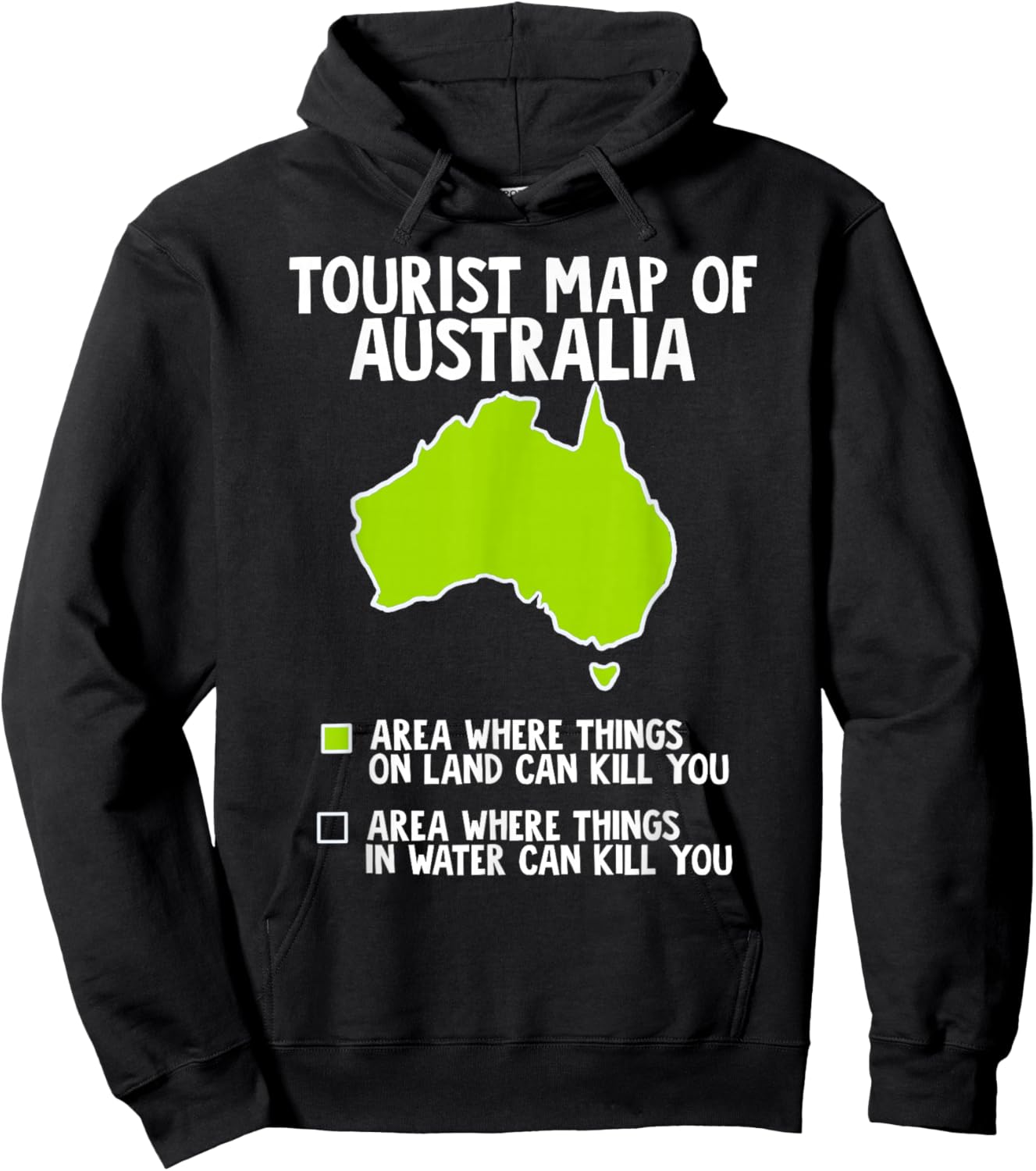 Funny Tourist Map of Australia Hoodie - Hoodie | Black