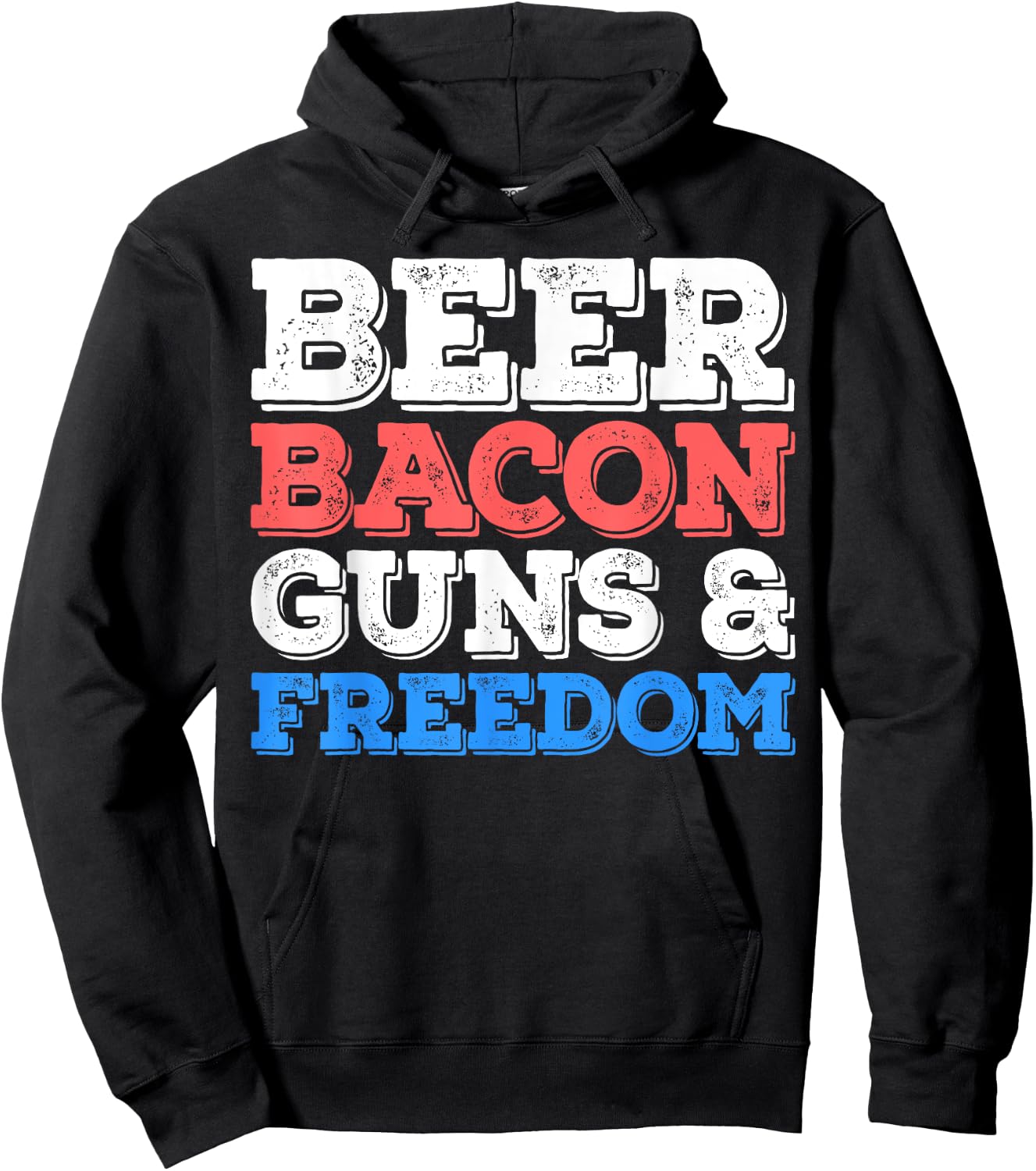 Beer Bacon Guns And Freedom Shirt Men Women 4th of July Hoodie - Hoodie | Black