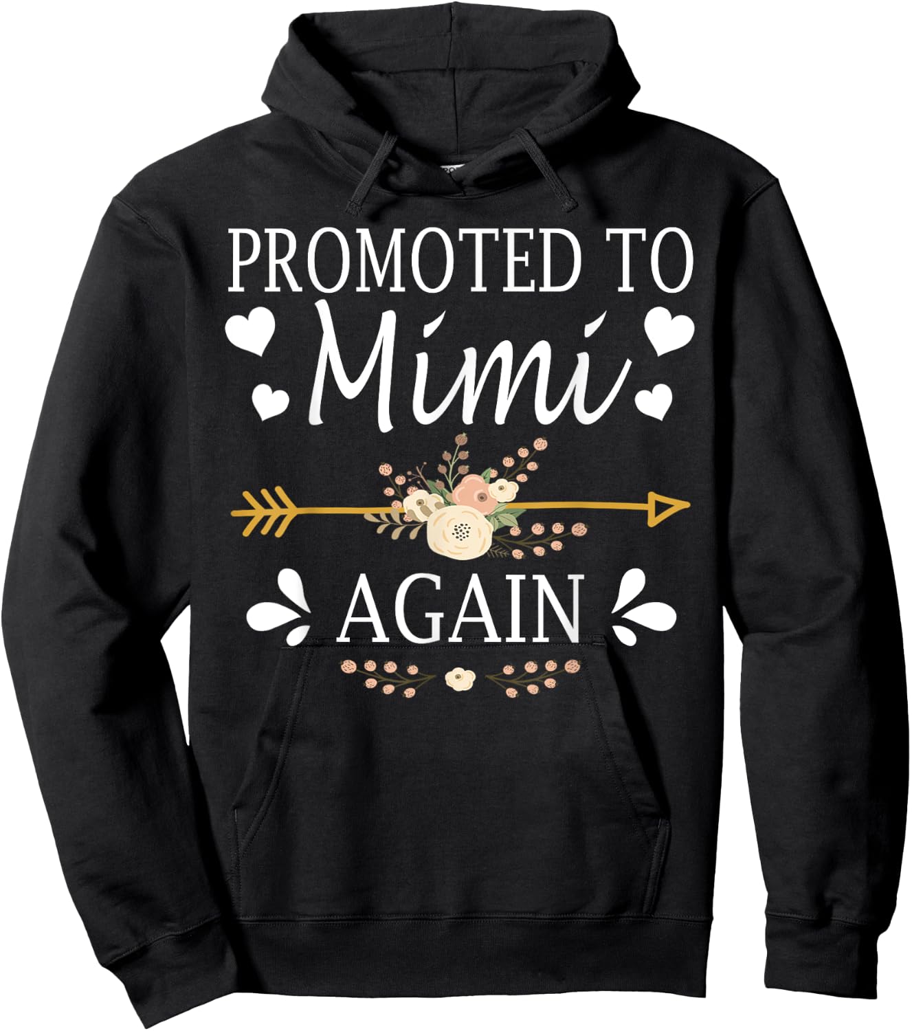 Promoted To Mimi Again Shirt Mothers Day Gifts Hoodie - Hoodie | Black