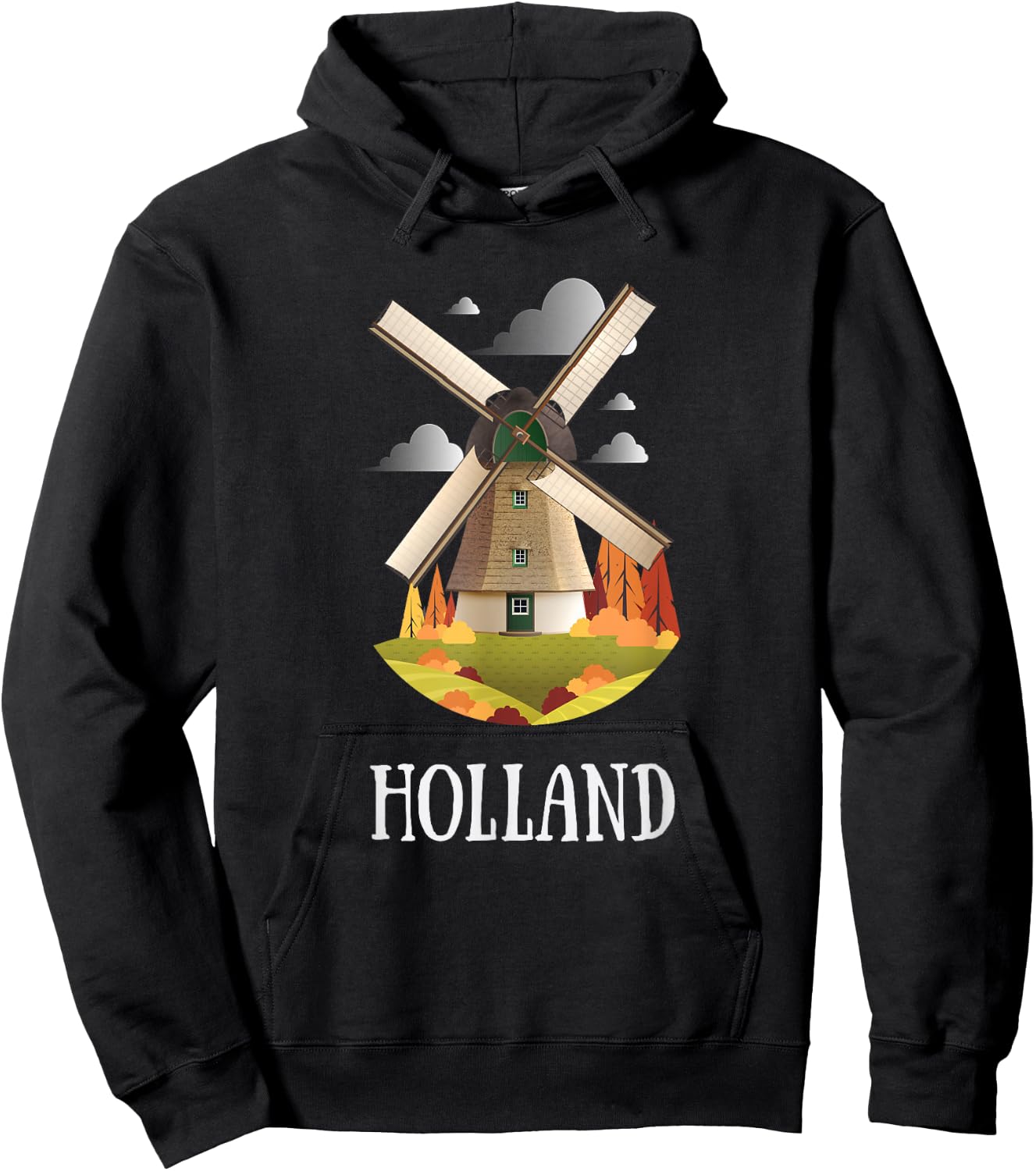 Windmill Shirt | Dutch Holiday in Holland Hoodie - Hoodie | Black